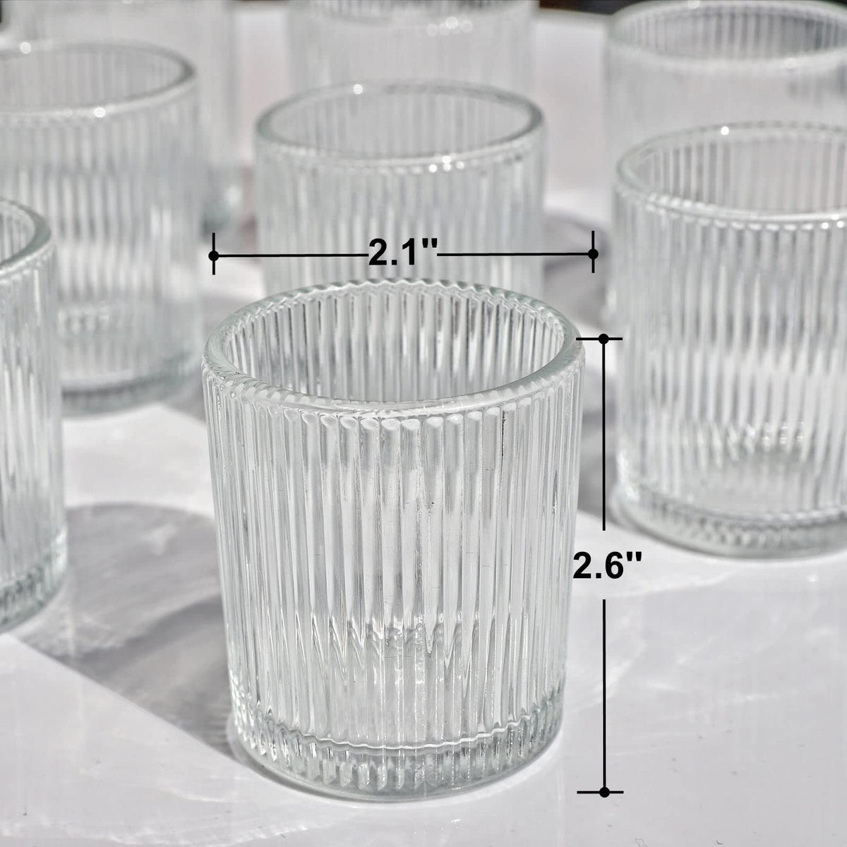 VOHO 24pcs Clear Candle Holder Wedding Centerpieces for Tables, Votive Candle Holders for Votive & Tea Lights Candles, Clear Glass Tealight Candle Holder for Halloween