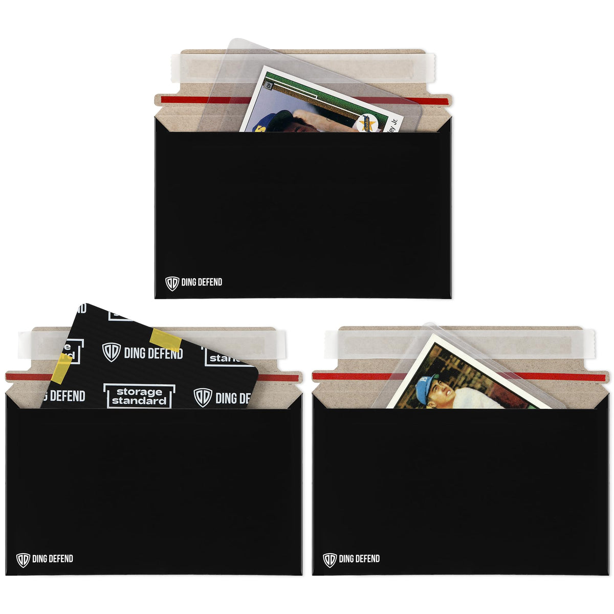 Card Shipping Envelopes 110 Pack - 7 x 4.35 Inches Trading Cards Self-Adhesive Black Mailers, Perfect Fit for Ding Defend Protectors Semi-Rigid Sleeves & Toploaders - Hobby Mailing Supplies