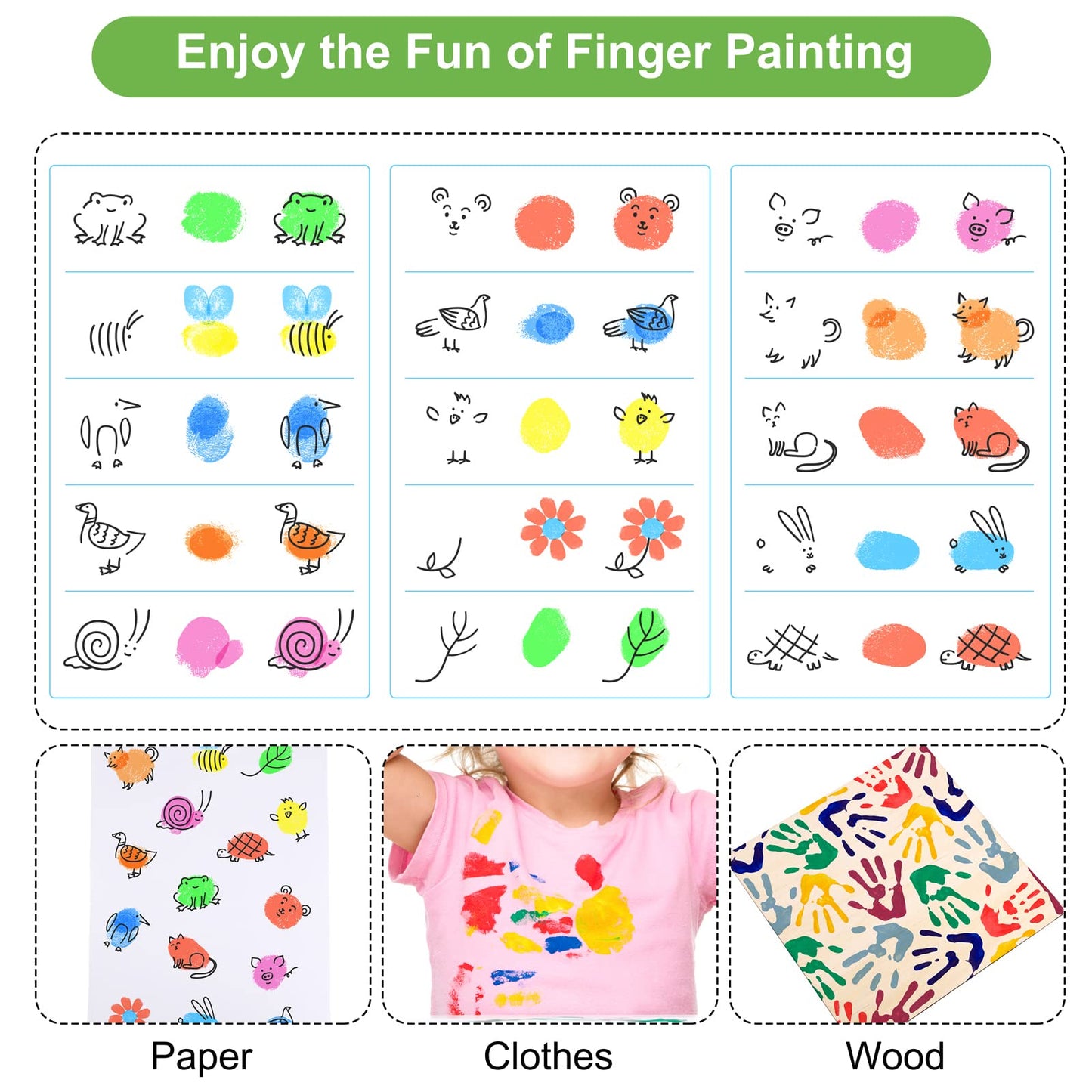 Aodaer 16 Pack Round Craft Ink Pad 7 Inches Rainbow Fingerprint Ink Pad Washable Painting Ink Pad Color Stamps Partner for DIY Wood Fabric, Projects, Rubber Stamps
