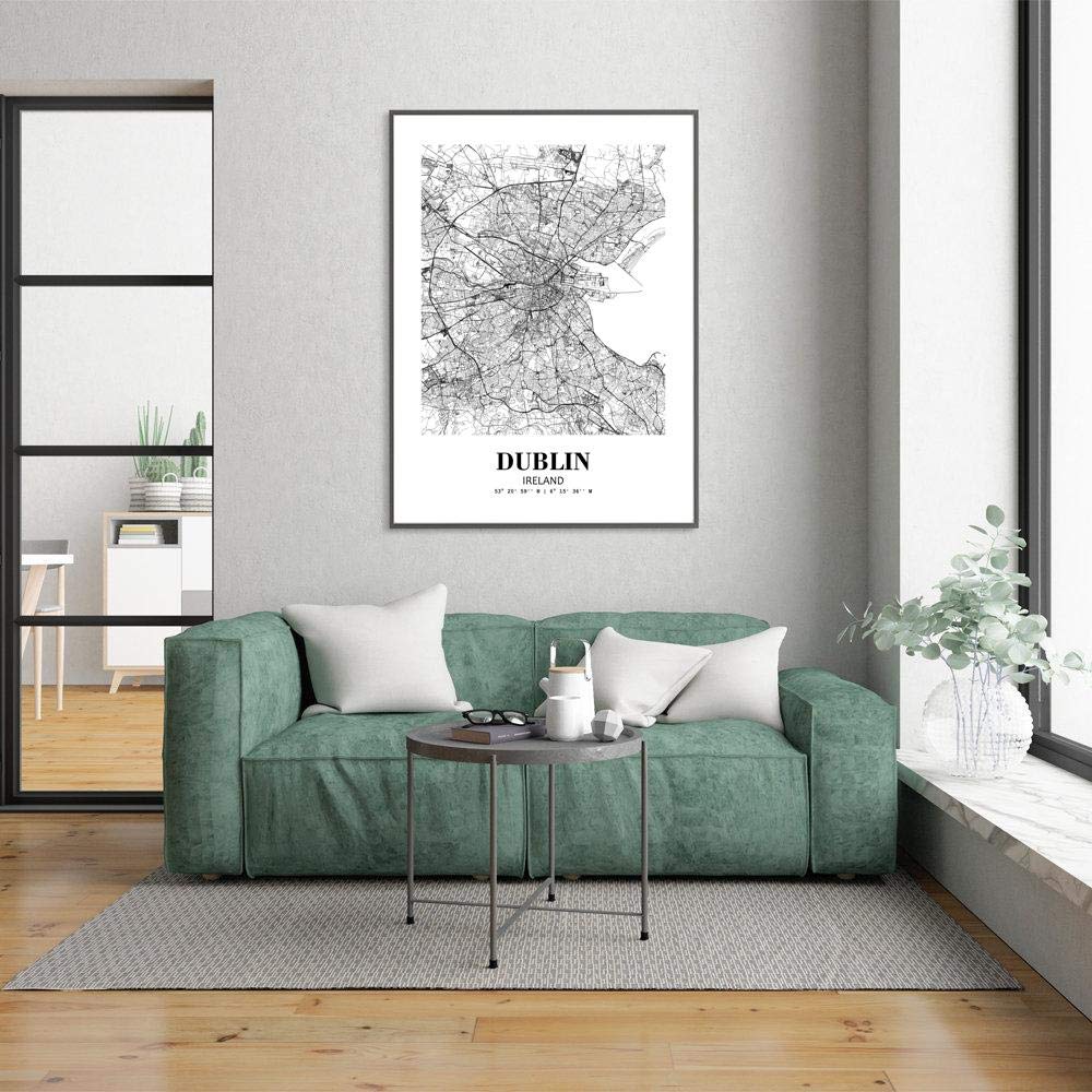 Eleville 8X10 Unframed Dublin Ireland City View Abstract Road Modern Map Art Print Poster Wall Office Home Decor Minimalist Line Art Hometown Housewarming wgn312