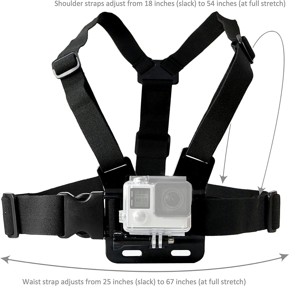 VVHOOY Universal Action Camera Accessories Bundle Head Chest Strap Mount/Selfie Stick/Floating Hand Grip Compatible with Dragon Touch/AKASO EK7000 Brave 4 5 6 7 LE V50X/GoPro Hero 13 12 11 10 9 8 7