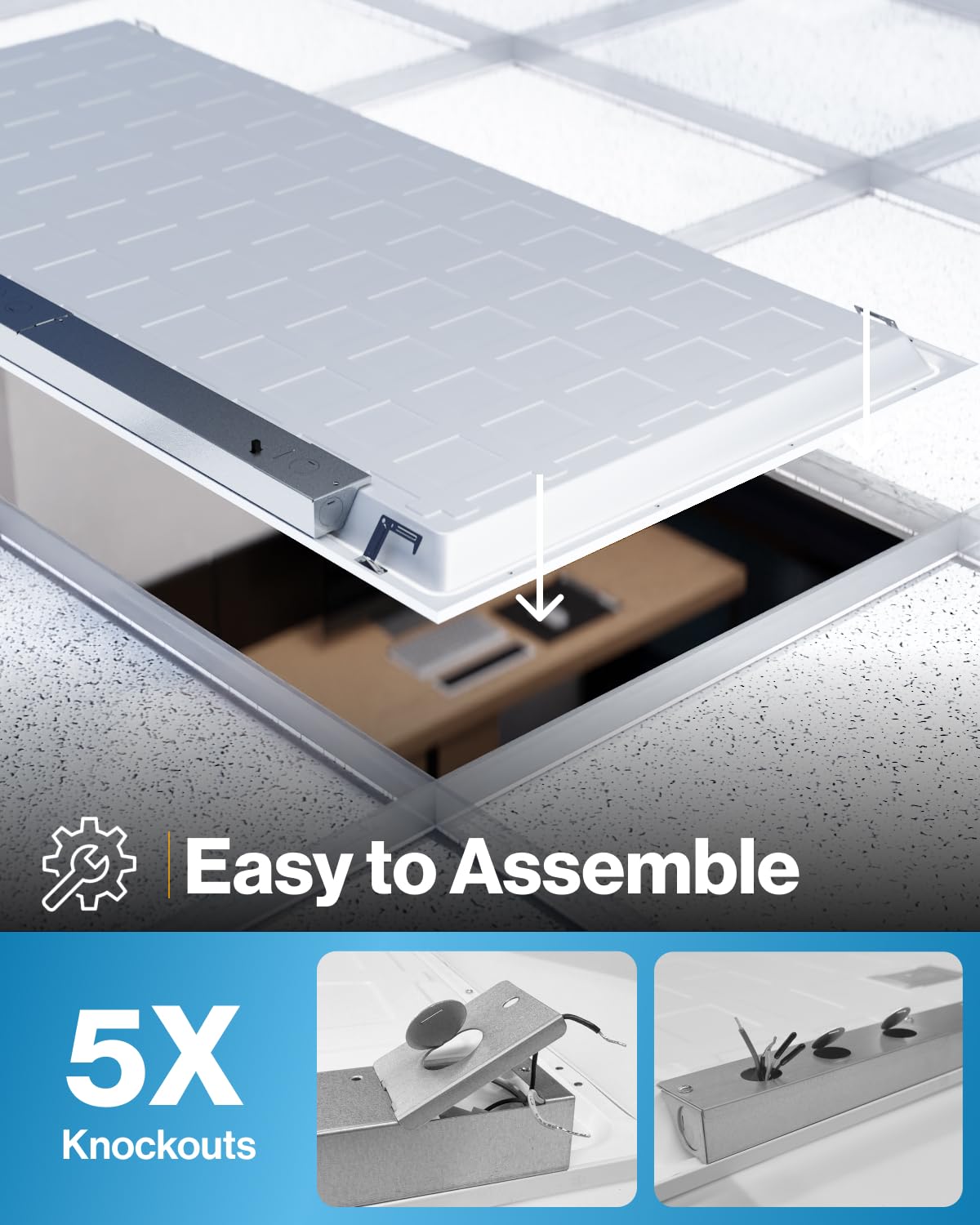 Sunco 2x4 LED Flat Panel Light Drop Ceiling Office Shop Commercial Warehouse Fixture, 6500 Lumens, Selectable Features, 30W/40W/50W, 4000K/5000K/6000K, Dimmable (0-10V), Dustproof ETL 4 Pack