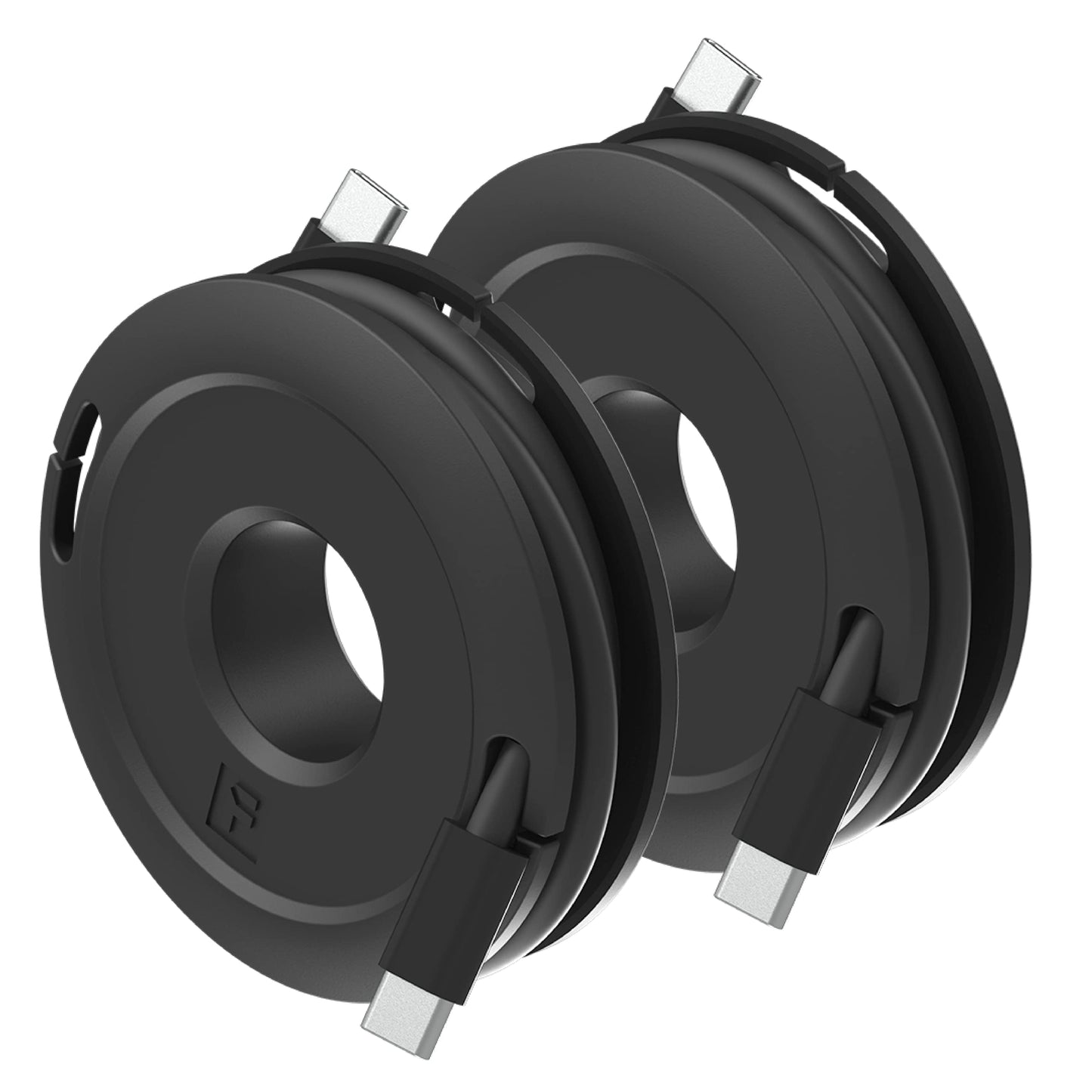 Side Winder Mini and Max Headphone, Earbud and Charging Cable Winder and Organizer Perfect for Wrapping Earbuds and Cords for Travel and Organization 2-Pack (Black, Max)