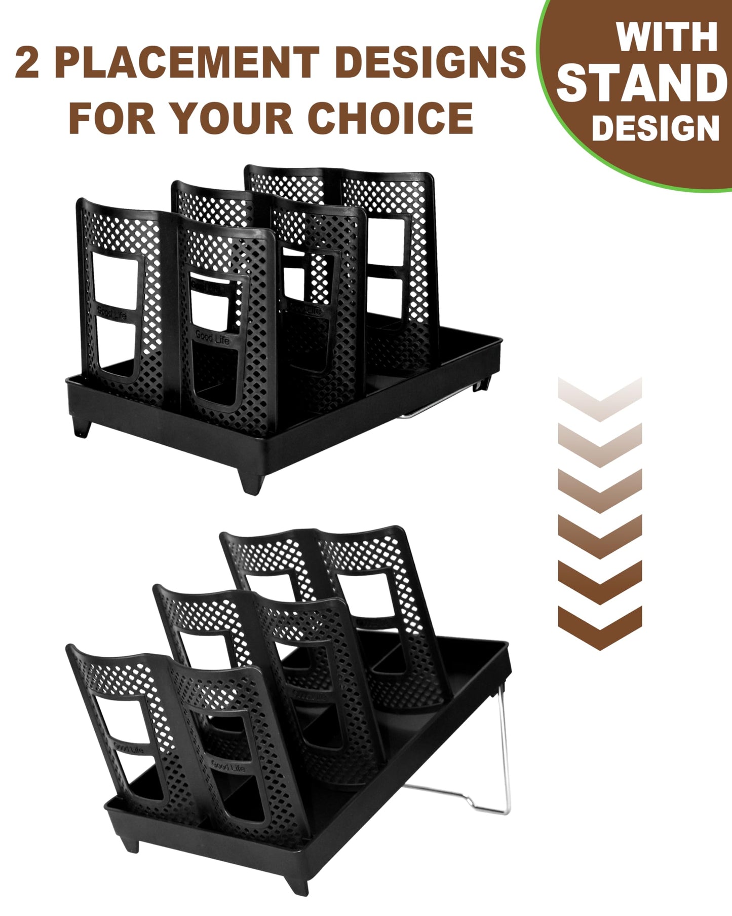 Coffee Cup Holder,Cup and Lid Dispenser with Stand,Disposable Cups Organizer,6 Slots,for Coffee Station,Bar,Office,Home,Restaurant,Breakroom,Countertop