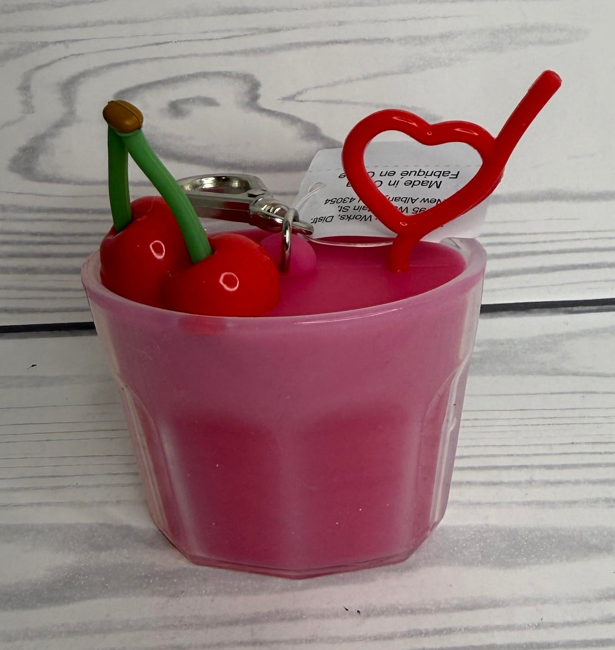 Bath and Body Works Red Cherry Cola Soda With Heart Straw Pocketbac Hand Sanitzer Holder