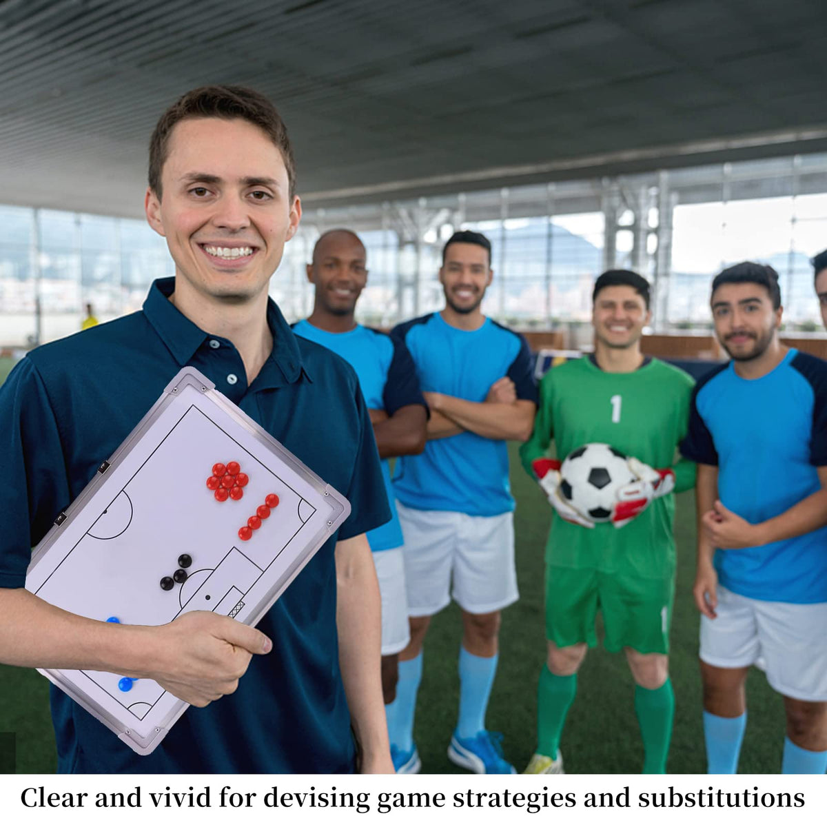 Suprwin Magnetic Soccer Football Coach Board，Portable Clipboard Tactical Magnetic Board Kit W/Marker Pieces,Pen, Eraser, Storage Bag