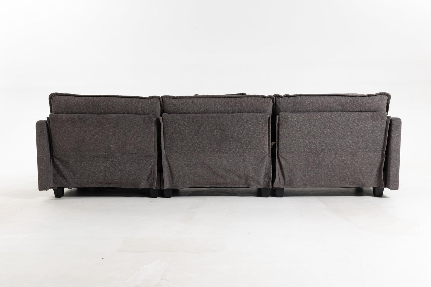 Eafurn Oversized Reversible Modular Sectional Sofa with Movable Ottoman, Convertible L Shaped Corner Couch Modern Chenille Sofa Set w/Double Layers Seat Cushions for Living Room Apartment