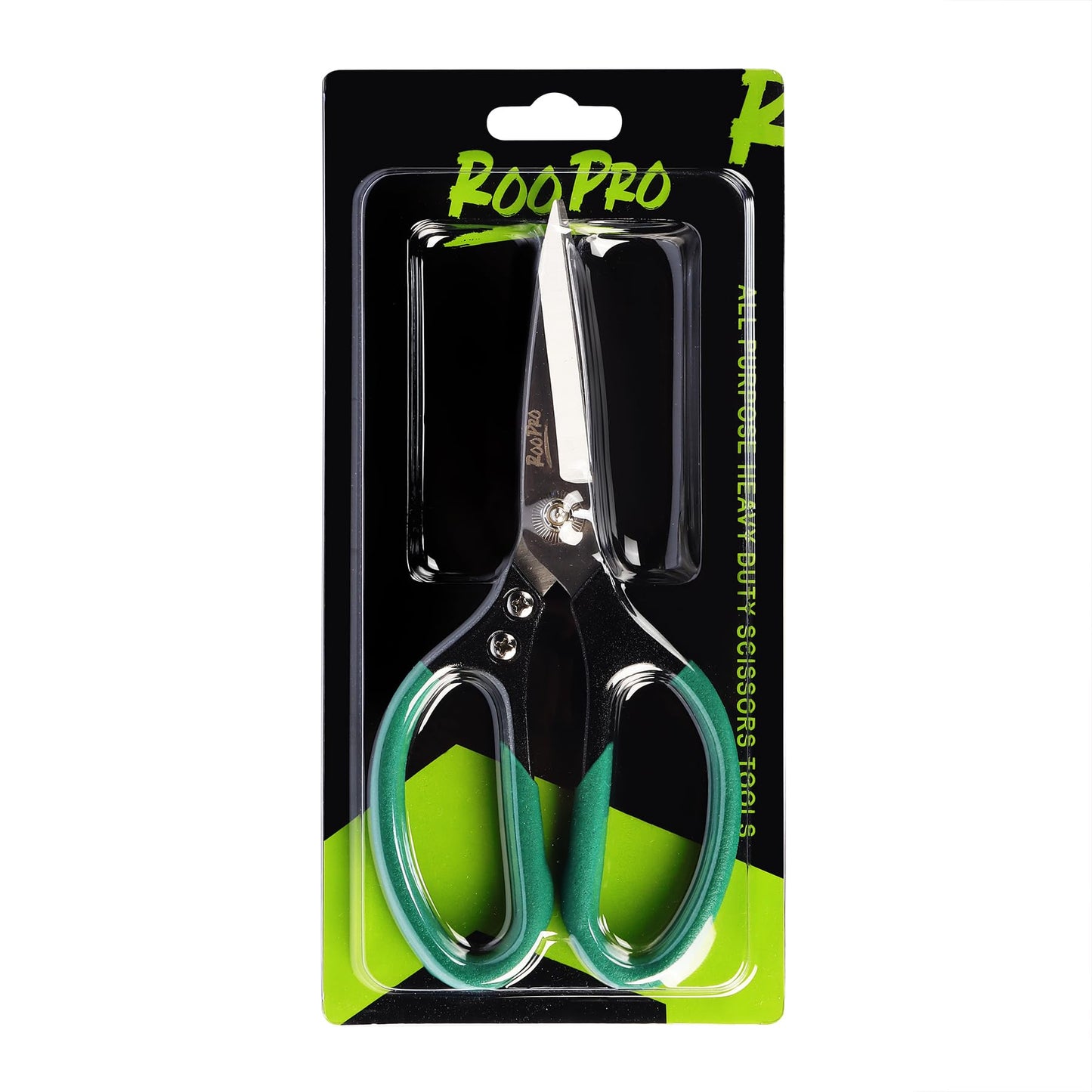 RooPro Heavy Duty Scissors All Purpose, 8.5 inch Stainless Steel Utility Sharp Shears, Aluminum Alloy Handle for Cutting Cardboard,Carpet,Fabric,Leather,Rope,Rubber,Plastic and Kitchen or Workshop Use