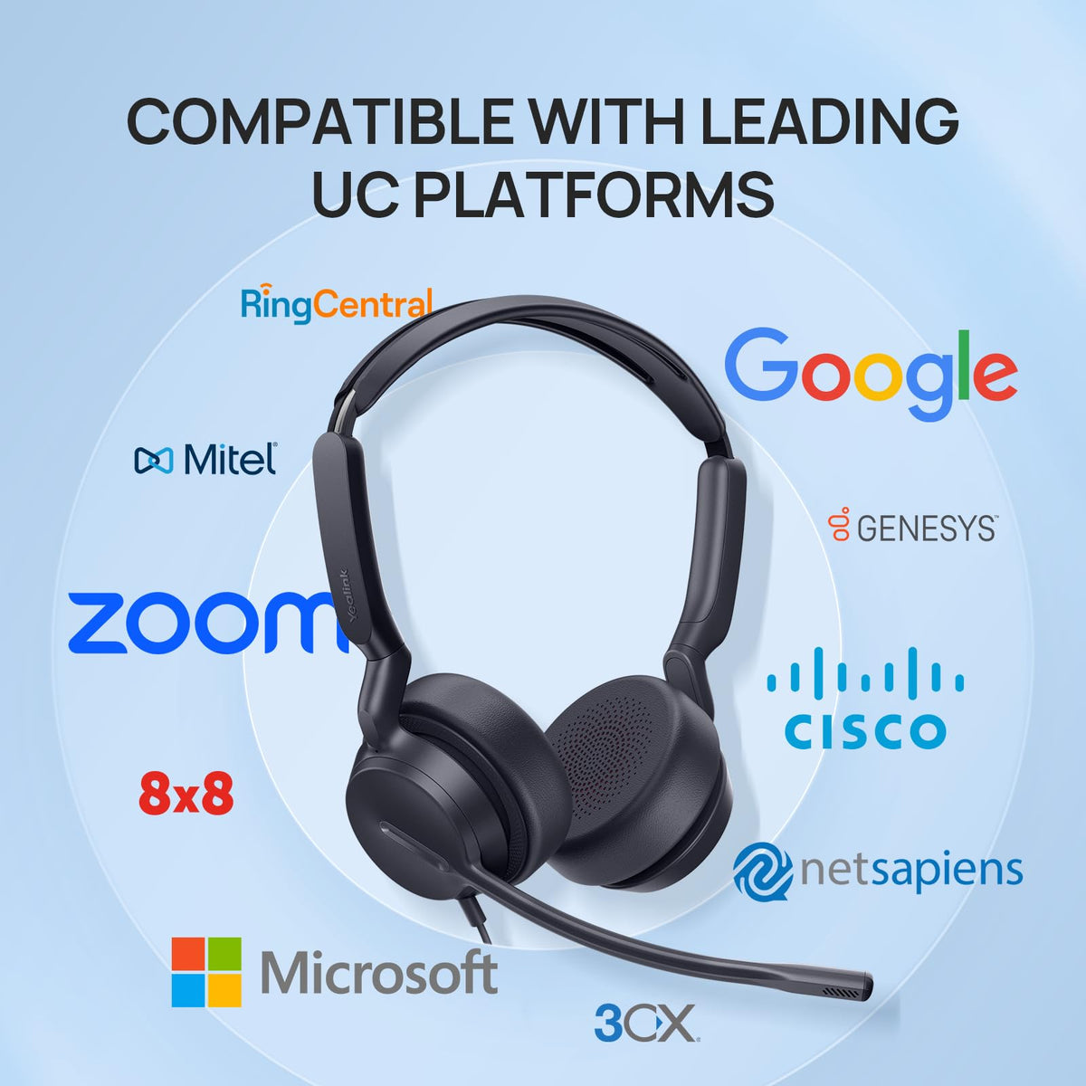 Yealink UH42 SE Wired Headset with Mic, USB-A/C & 3.5MM Single Computer Headsets with Noise Cancelling Microphone for PC, Laptop, Phone, 7ft Cable in-Line Control Headphones Work with Teams, Zoom, UC