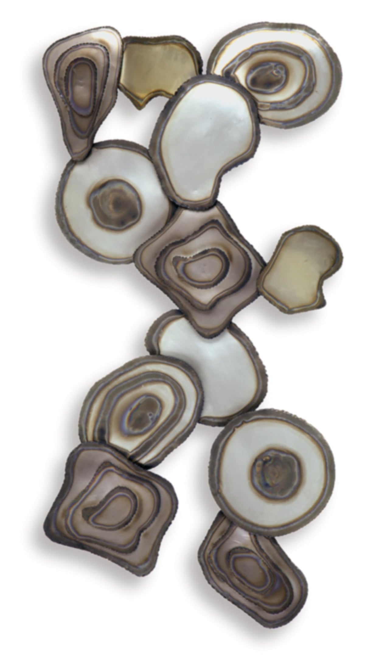 Signature Design by Ashley Worthman Contemporary Metal Abstract Wall Decor 40 x 20 Inches, Dark Brown & Light Gray