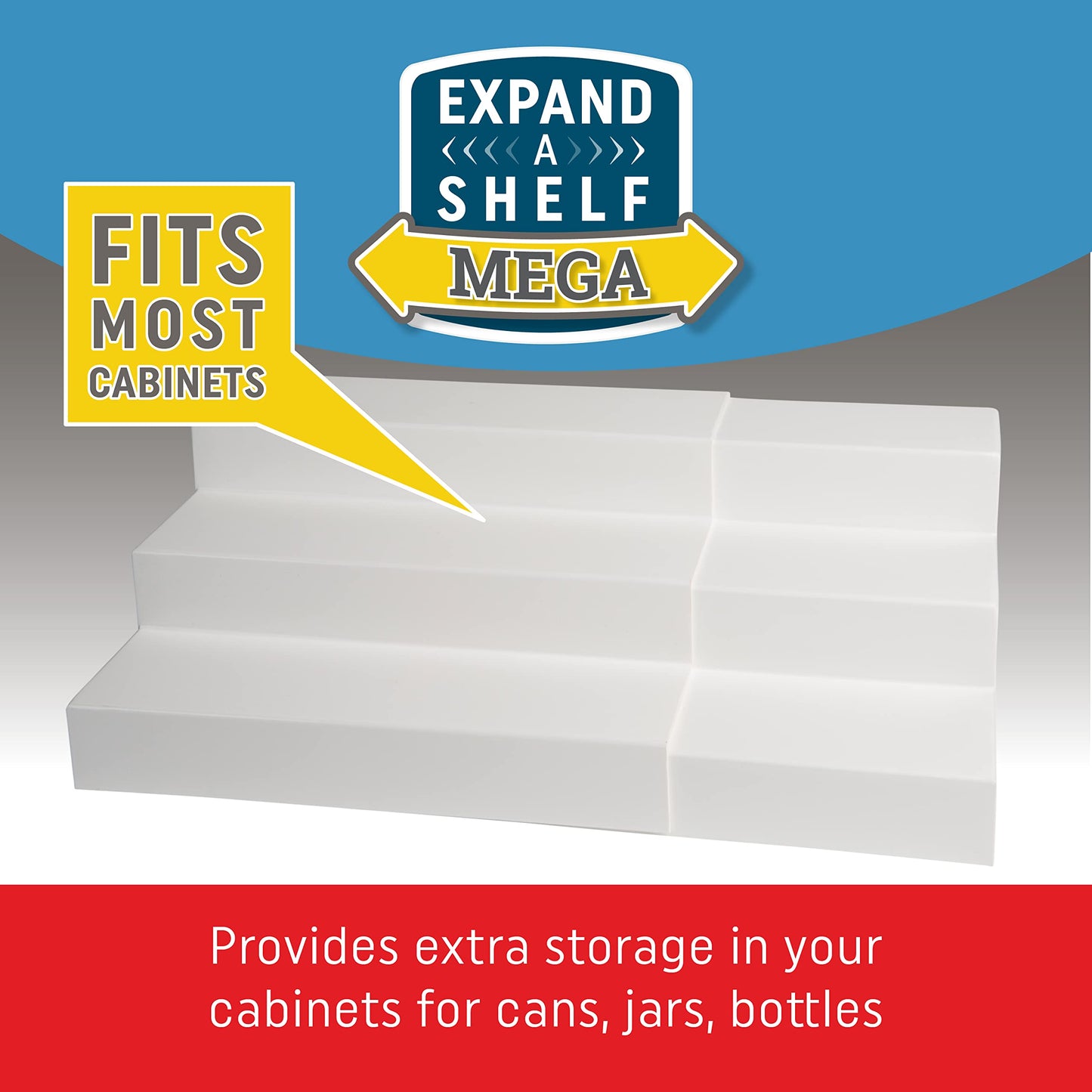 Dial Industries 3 Tier Adjustable Canned Goods Shelves for Kitchen Cabinet and Pantry Organization, Mega