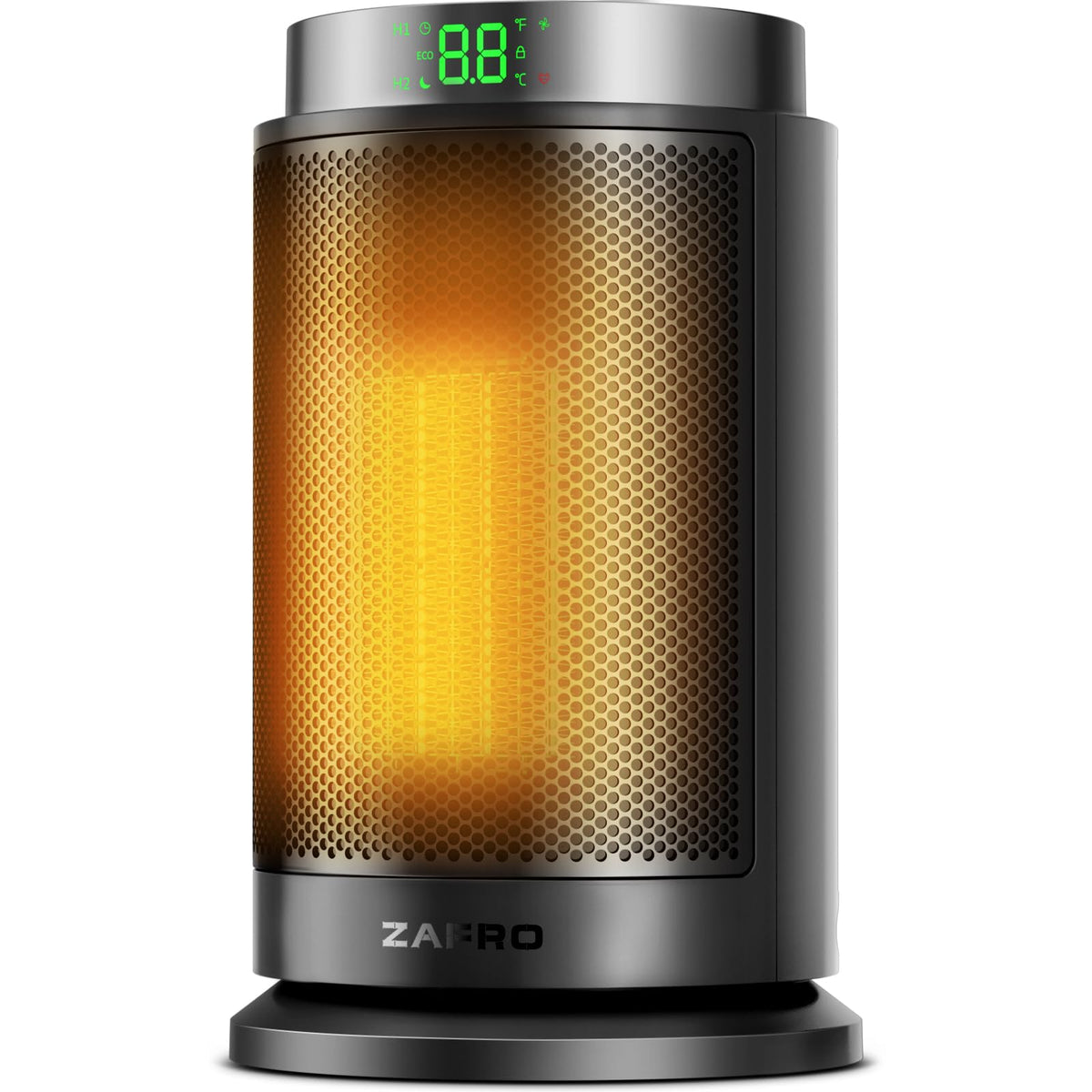 ZAFRO Space Heater, Ultra Quiet Portable Electric Heaters for Indoor Use with Thermostat, 1500W Large PTC Ceramic Fast & Wide-Angle Heat, Digital Display, 8 Safety, 5 Modes, 24H Timer for Office Home