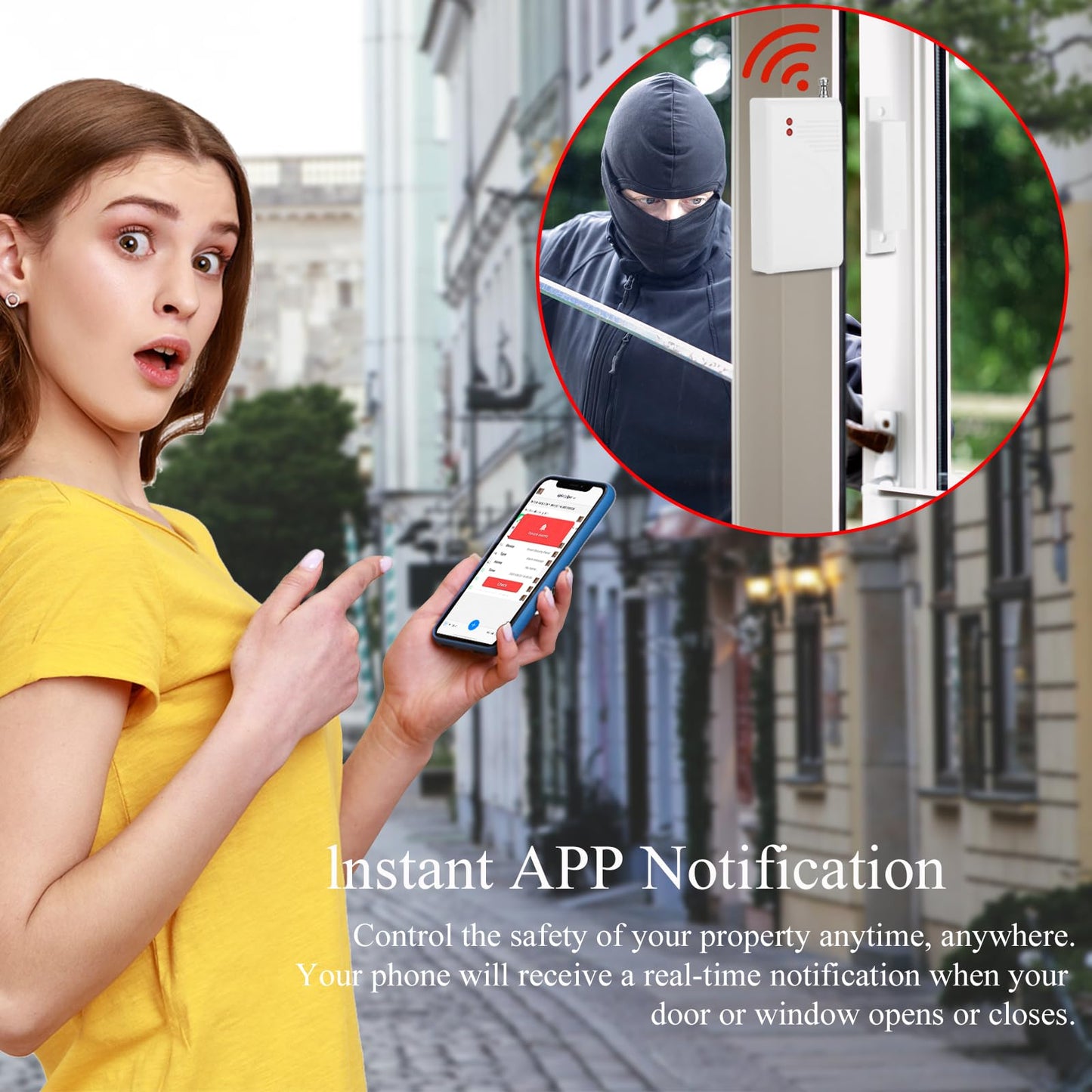 D1D9 24pcs Wireless DIY Home Burglar Alarm System, 4G WiFi GSM, No Monthly Fee,Home Security with App Alert