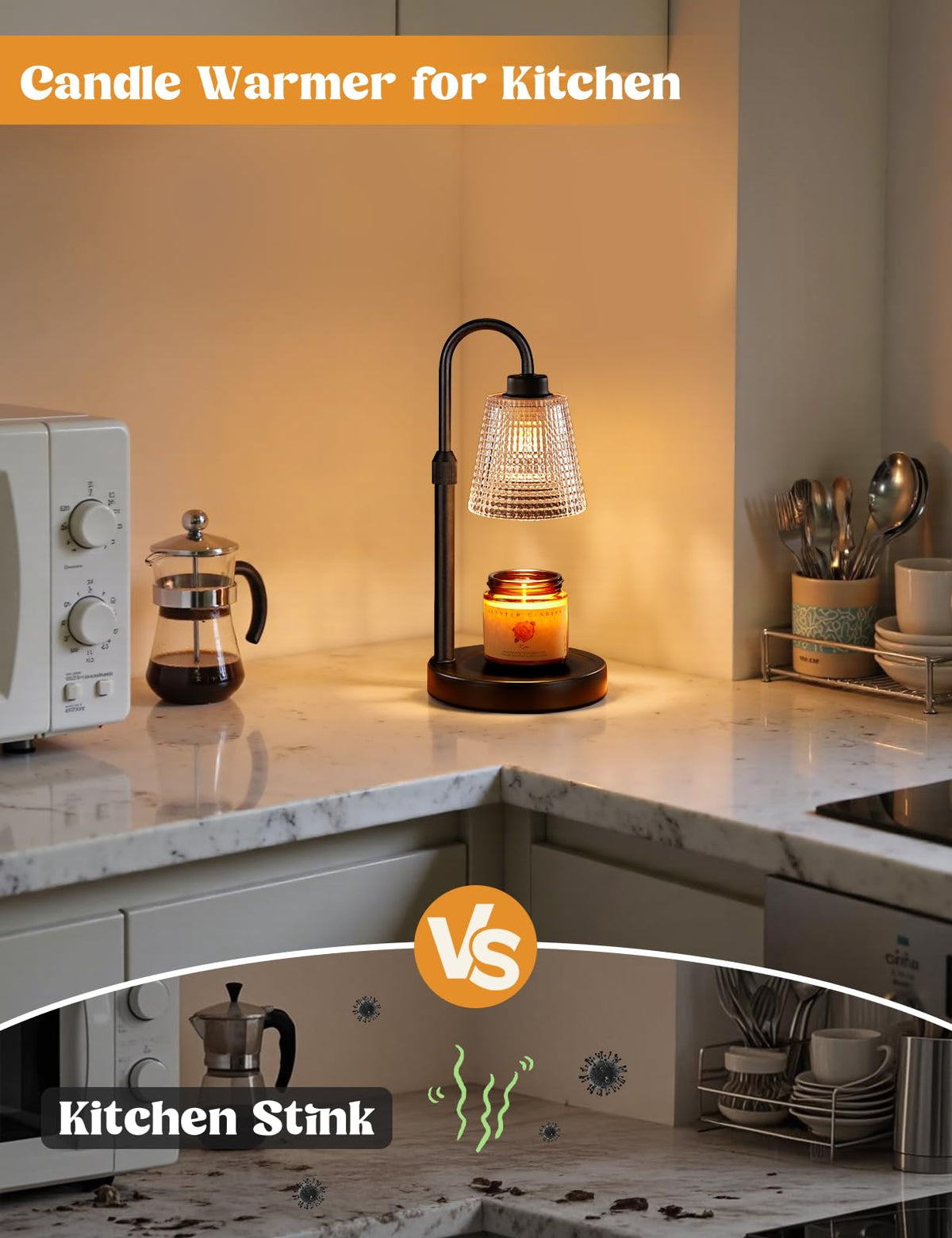 Candle Warmer Lamp with Timer, Dimmable Candle Warmer for Jar Candles, Height Adjustable Wax Melts Warmer, Birthday Gifts for Women Mom, House Warming Gifts New Home Decor