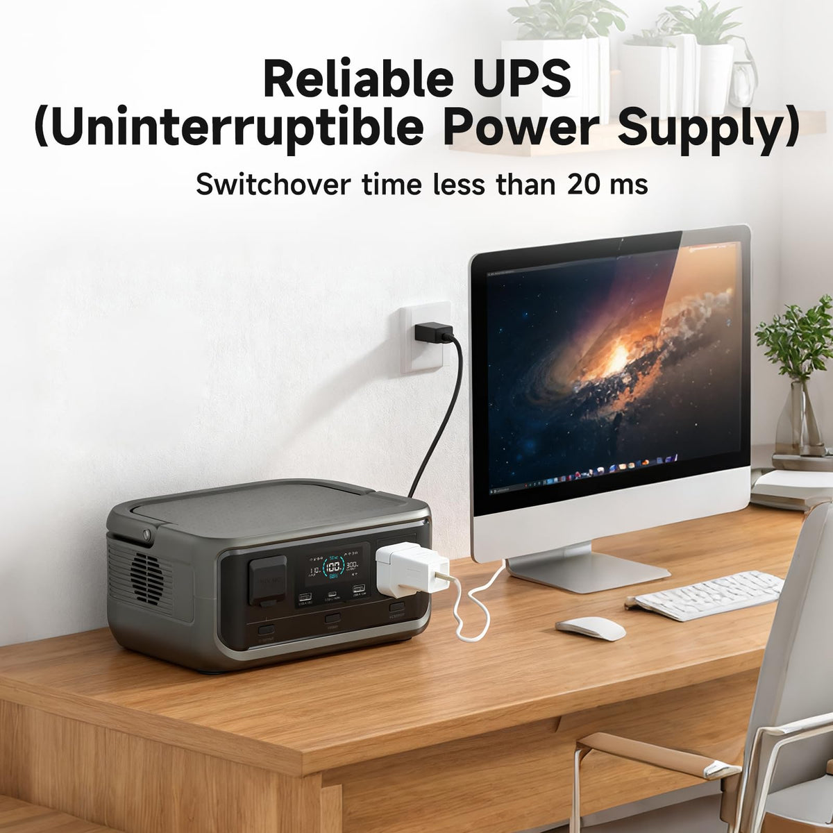 ALLPOWERS VOLIX P300 300W(600W peak) Portable Power Station with UPS Function,256Wh LiFePO4 Battery,MPPT 110W Max,1-Hour AC Fast Charge to 80%,Home Backup,Office,RV,Camping