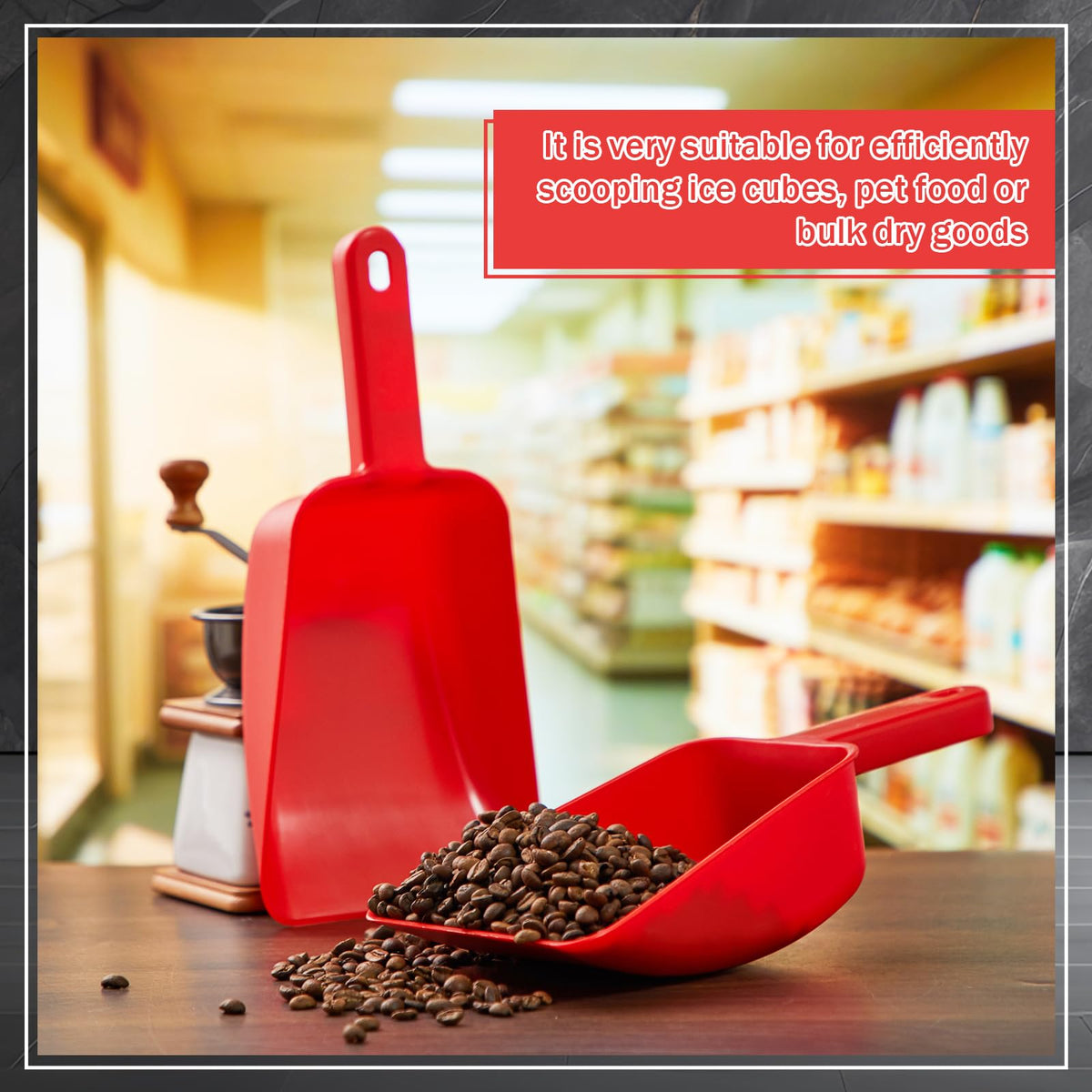 Relaxweex 4 Pack 32 oz Plastic Ice Scoop, Heavy Duty Utility Plastic Hand Scoop for Ice Machine, Flour, Coffee Beans, Pet Dog Food, Large Kitchen Shovel Tool for Restaurant, Bar, Pantry Storage