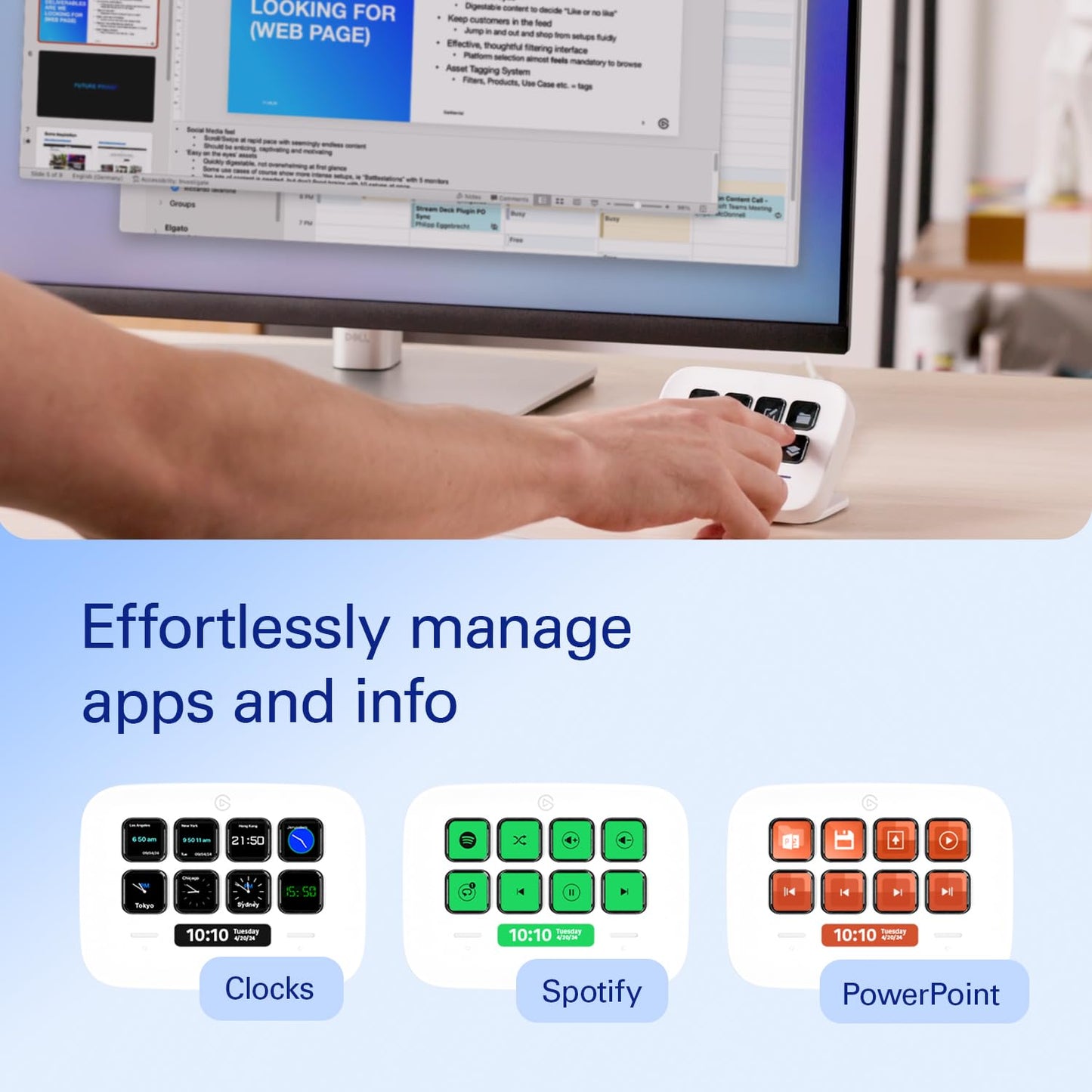 Elgato Stream Deck Neo – 8 Customizable Keys, 2 Touch Points, Speed Through Tasks & Workflows - Control Word, Excel, PowerPoint, Teams, Zoom, Spotify and More, Drag-’n-Drop Setup - Works with Mac & PC
