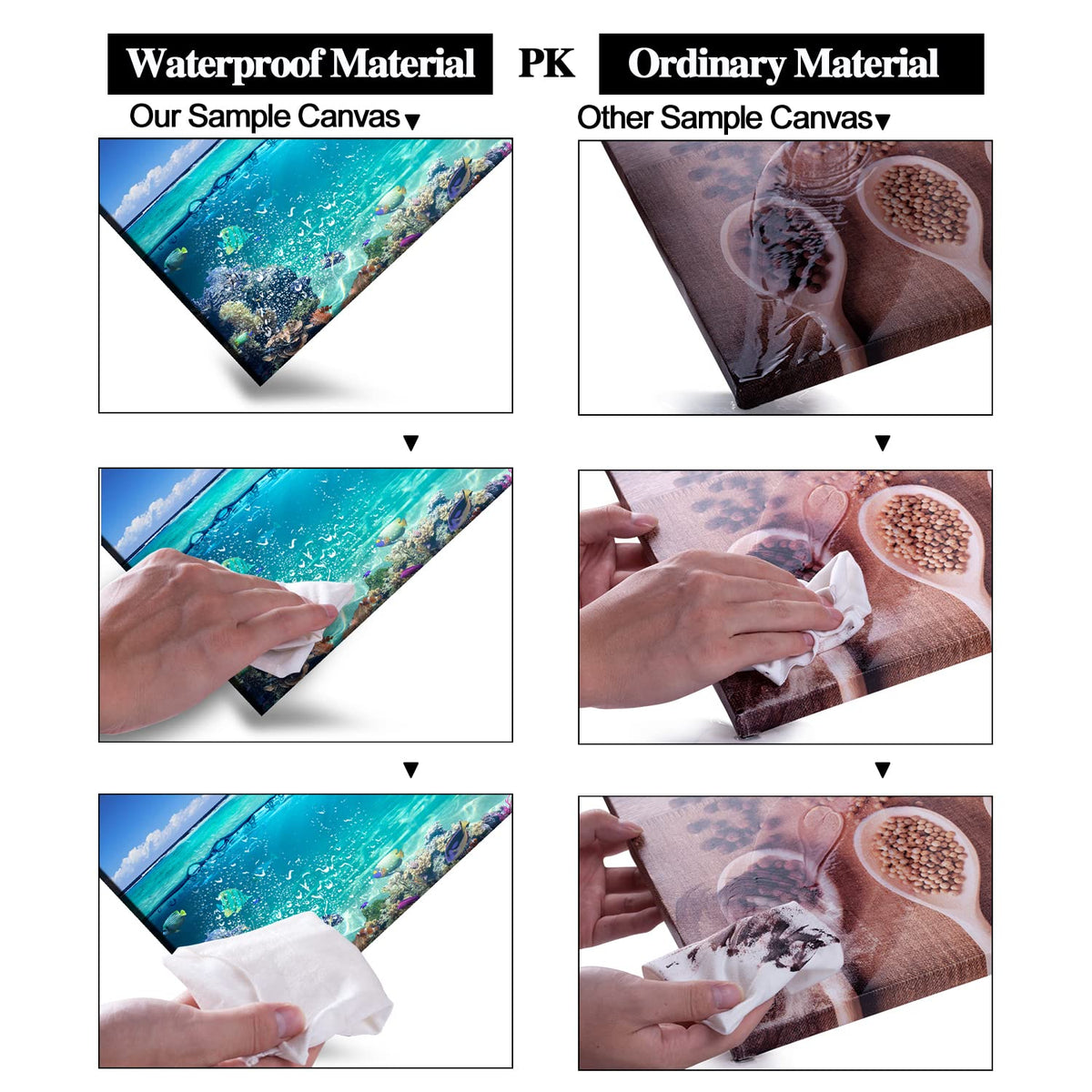 Tropical Island Coral Reef Landscape Canvas Wall Art for Living Room,Unique View Split Waterline Scenery,Beautiful Nature Summer Travel Scenic Picture Print Artwork Painting Decor,Inner Frame 20x40