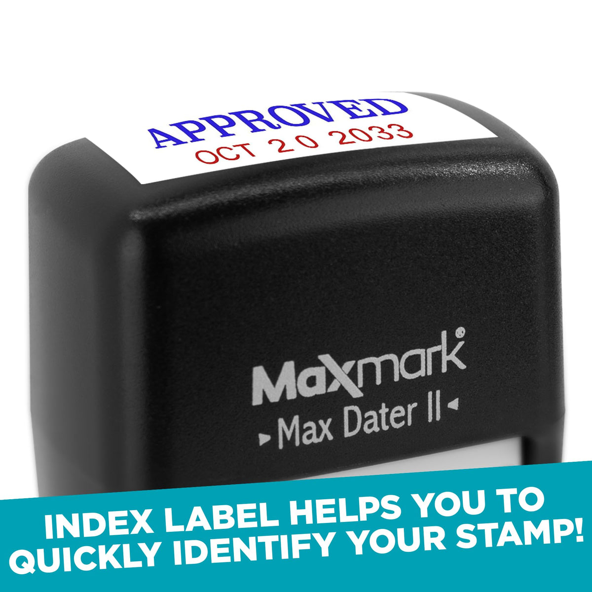 MaxMark Self-Inking Rubber Date Office Stamp with Received Phrase & Date - RED Ink (Max Dater II), 12-Year Band