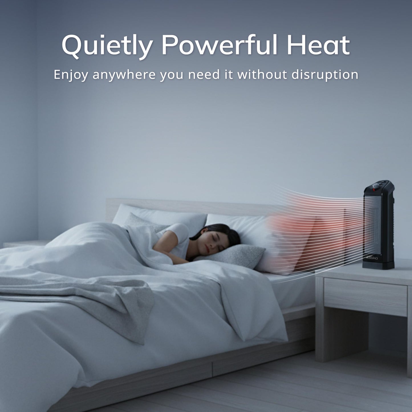 Lasko Oscillating Ceramic Tower Space Heater for Home with Overheat Protection, Adjustable Thermostat, and 2 Speeds, 15.7 Inches, Black, 1500W, CT16450
