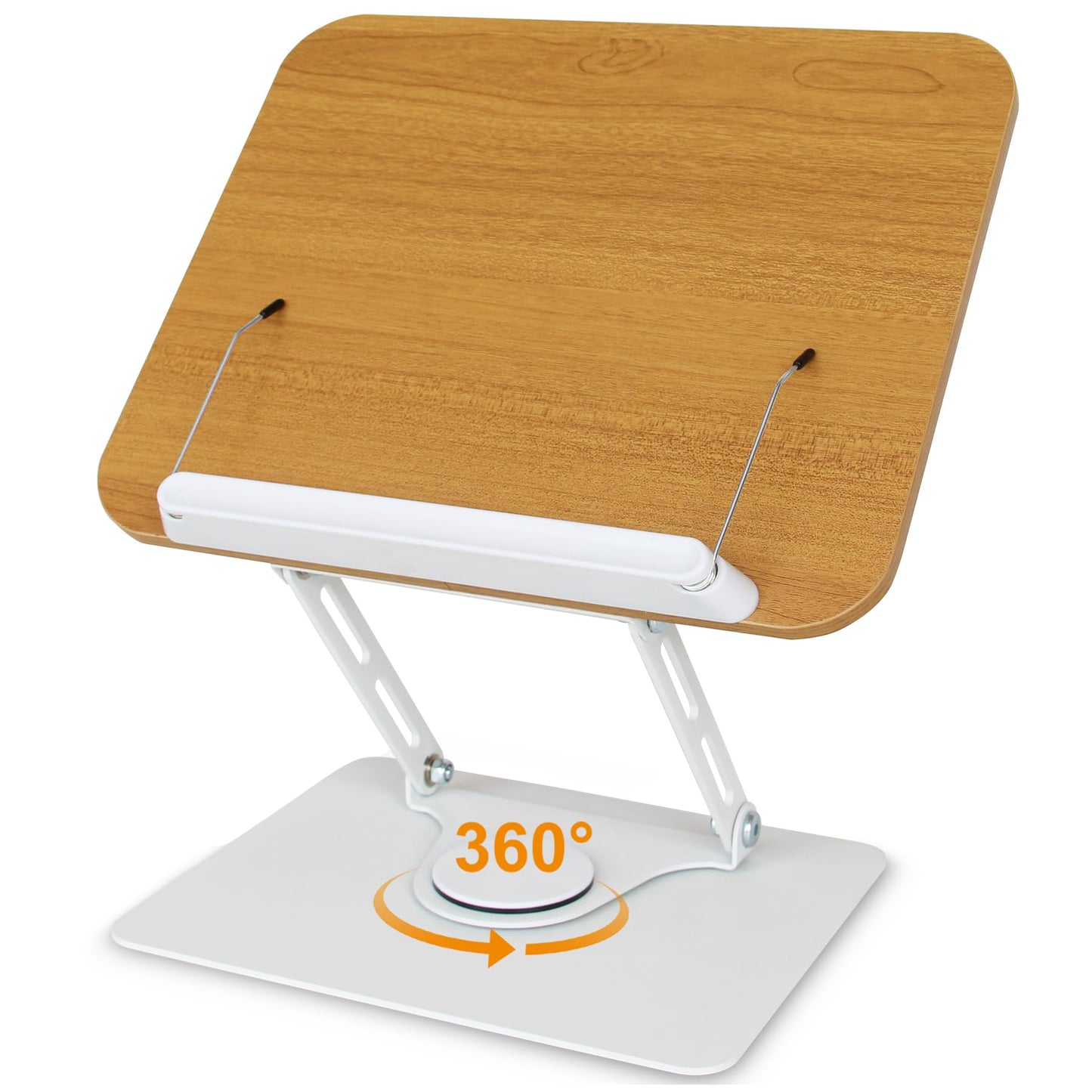 trophable Book Stand for Reading Cookbook Stand Book Holder with 360 Rotating Base Page Clips Book Display Stand for Recipe Sheet Music Laptop Drawing Tablet