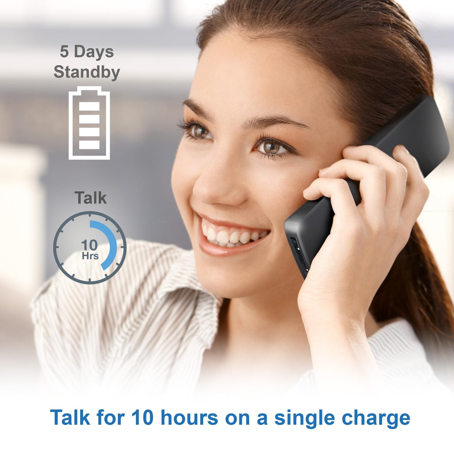 AT&T GL2101-2 DECT 6.0 2-Handset Cordless Phone with Call Block & Caller ID - Full-Duplex Speakerphone, 2" White Backlit Display, Lighted Keypad, Graphite & Black