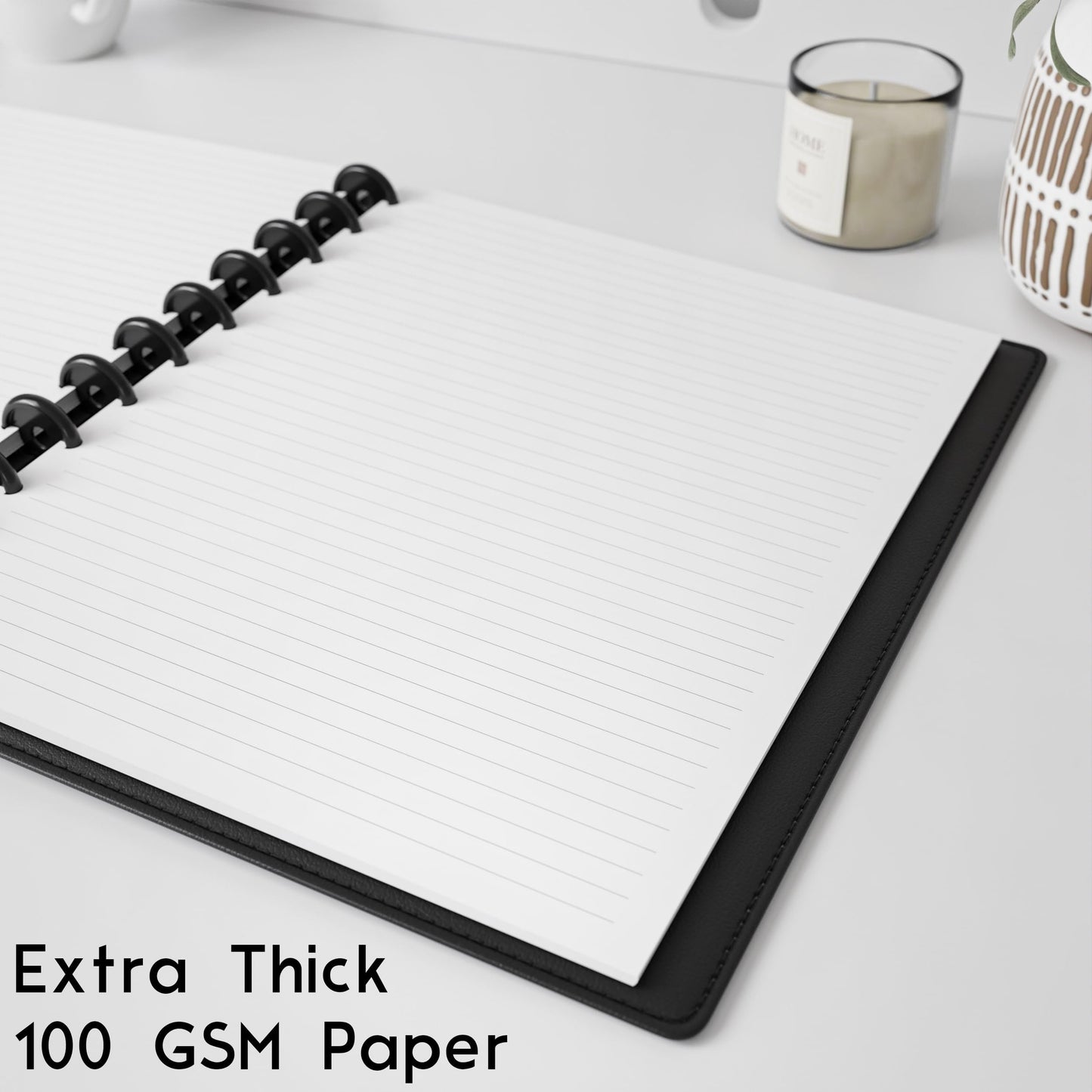 Discbound Letter Size Lined Paper Refill, 250 Sheets (500 Pages), 8.5 in x 11 in, 100 GSM, 11 Disc Notebooks