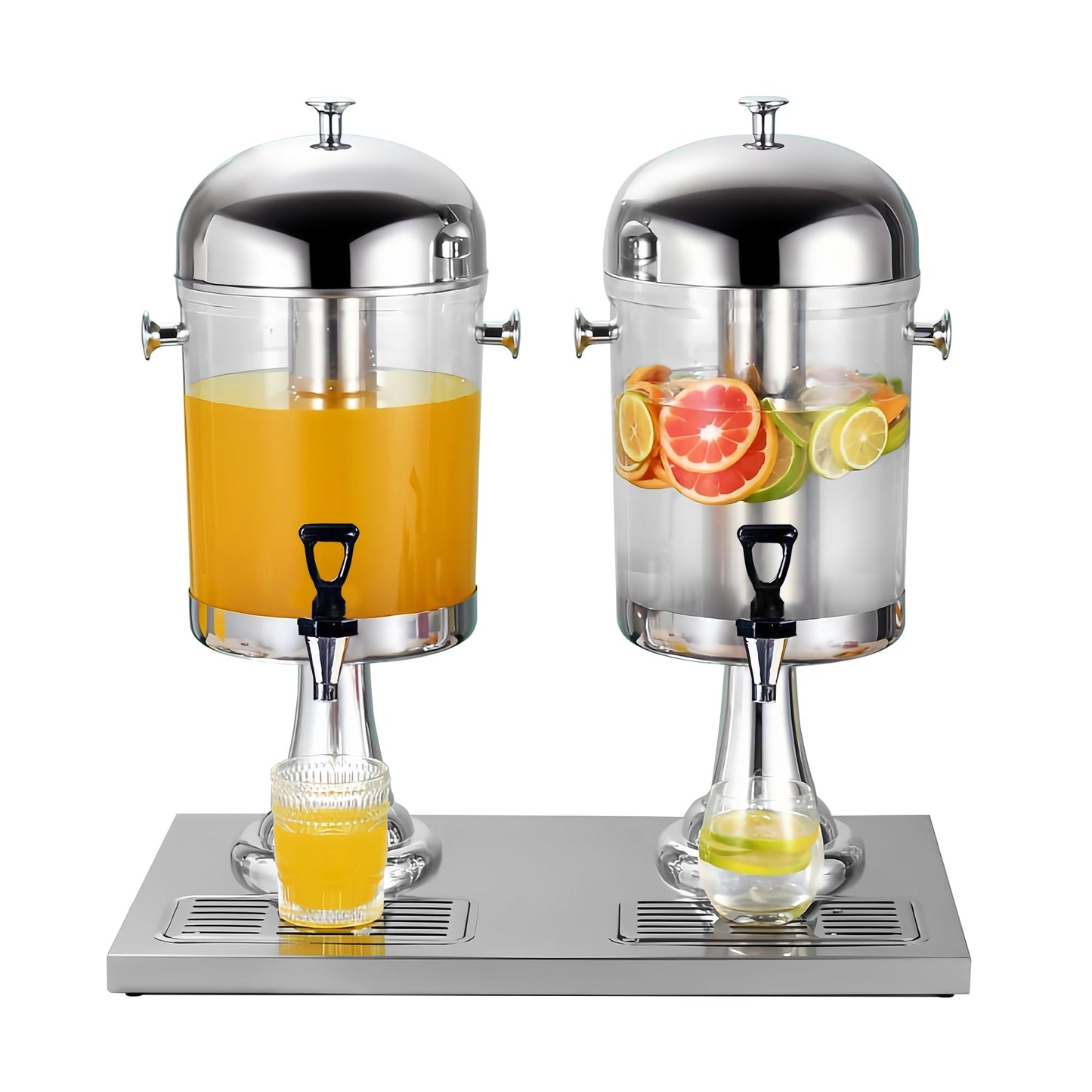 OIHYA 4 Gal Beverage Dispenser, Drink Dispensers for Parties, Hot Cold Drink Dispenser with Ice Container and Stainless Steel Drip Trays for Parties Buffet Catering Cold Drinks and Beer