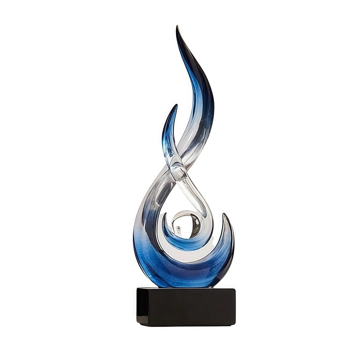 XGZY 15inch Flame Sculpture: Resin Flame Shaped Art Decoration, Suitable for Home, Wine Rack, Office, Bookshelf (Blue Gradient)