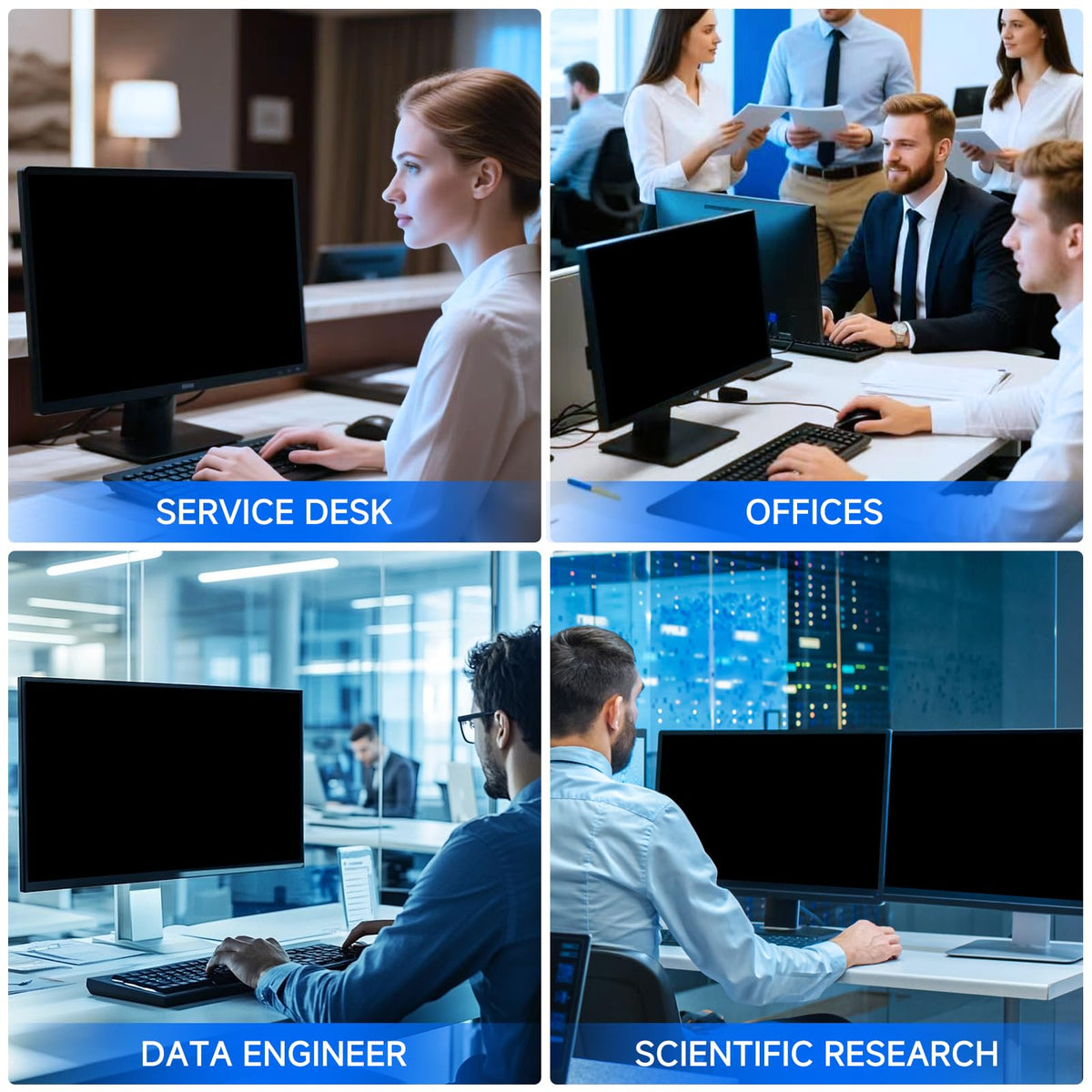 [2-Pack] Privacy Screen For Computer Monitor, 27-Inch 16:9 Aspect Ratio; Anti Spy/Bule Light/Glare And Eye Protection, 2 Install Ways Removable For Office, Airport, Cafe And Other Public Area; Diagonal 27 Inches, Width 23.53 Inches, Height 13.24 Inches