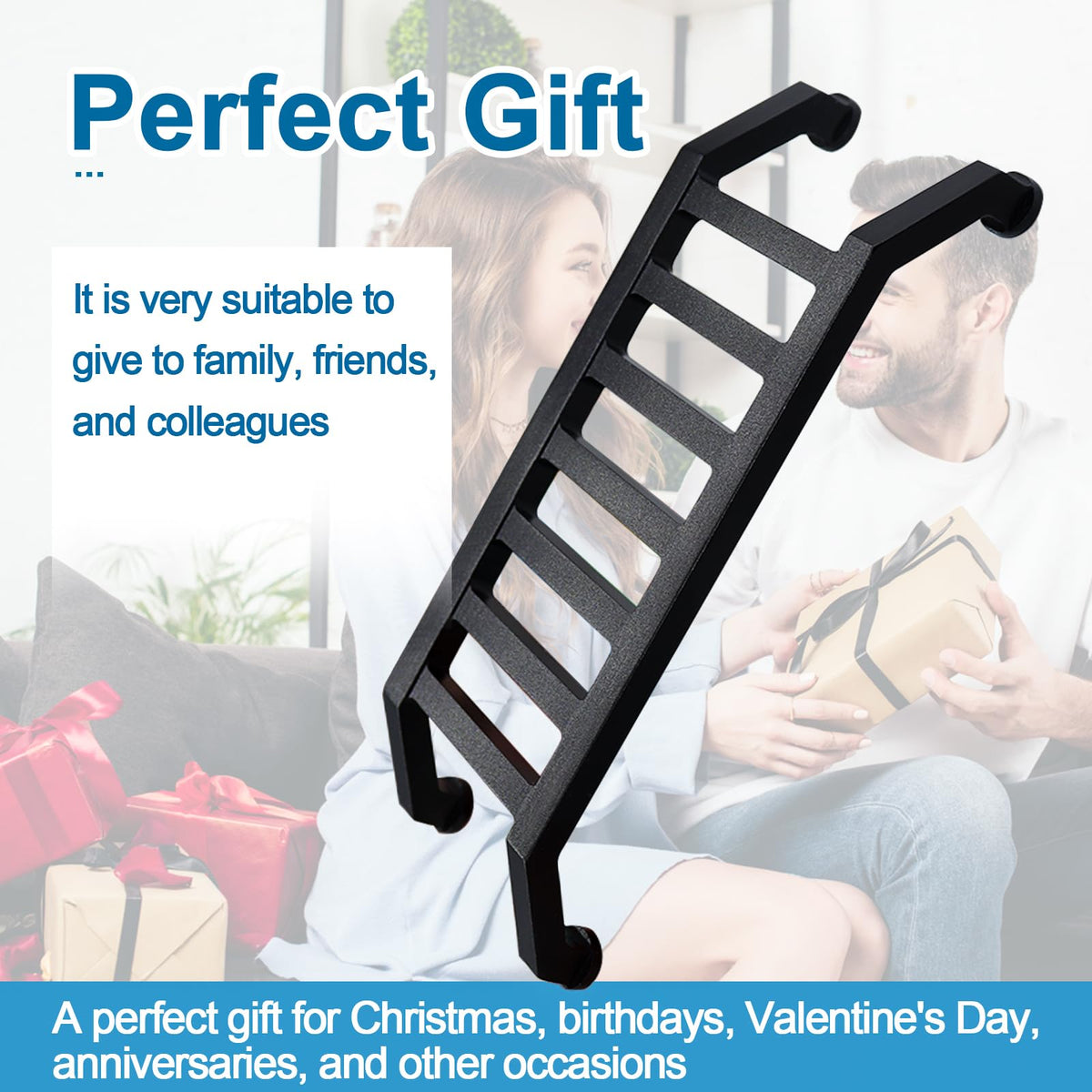 A Little Ladder Magnet for Car, Mini Step Ladder Magnet that Can Be Installed on Multiple Surfaces, Made of Aluminum Alloy, Suitable for Cars, Refrigerators, Dishwashers (Black-01)