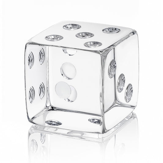 QFkris 2.2" Glass Dice Paperweight Glass Art Dice Figurine Paper Weights for Desk