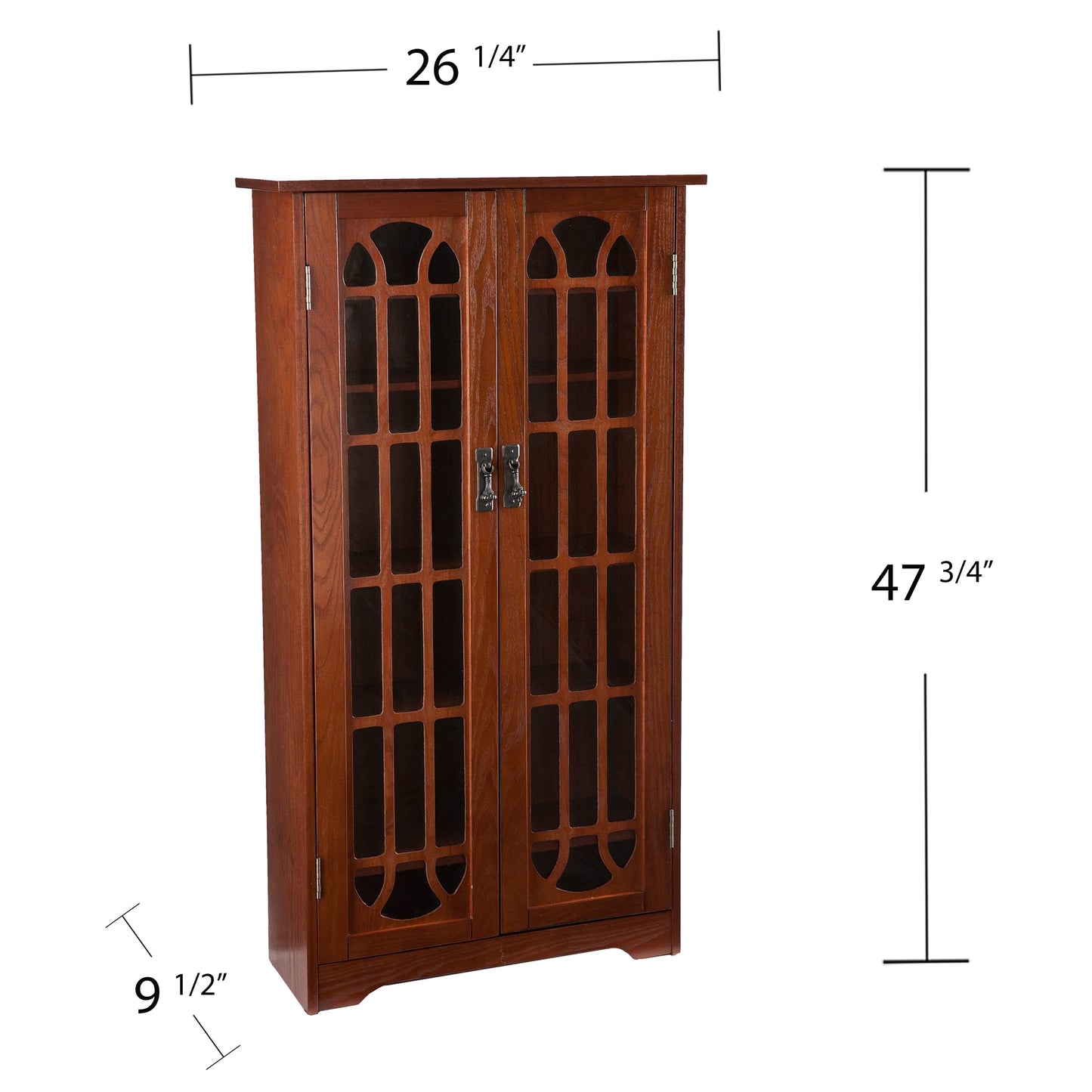 Furniture HotSpot Window Pane Media Cabinet - Oak