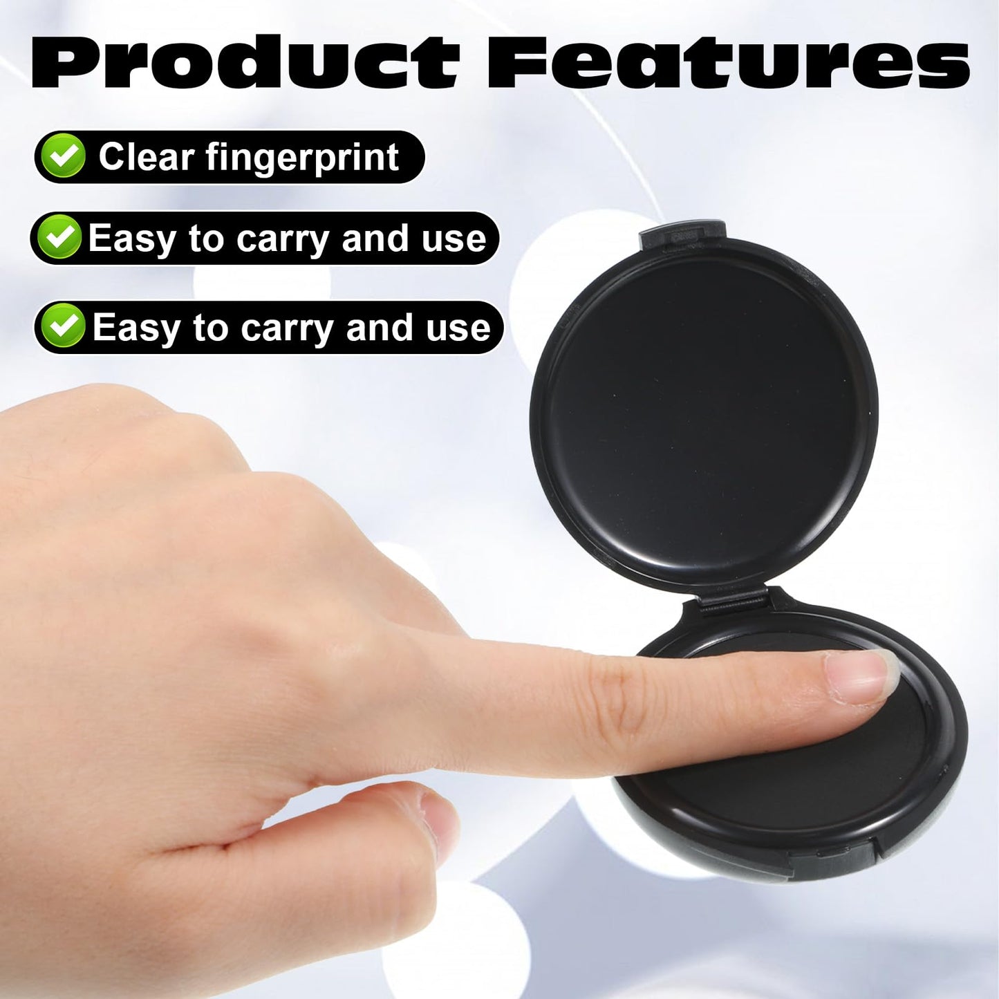 SHENLIU 20Pack Fingerprint Ink Pads, Portable Quick Dry Thumbprint Ink Pad Mini Black Stamp Ink Pads for Notary Supplies Identification Security ID Fingerprint Cards Home Office Law Enforcement, Black