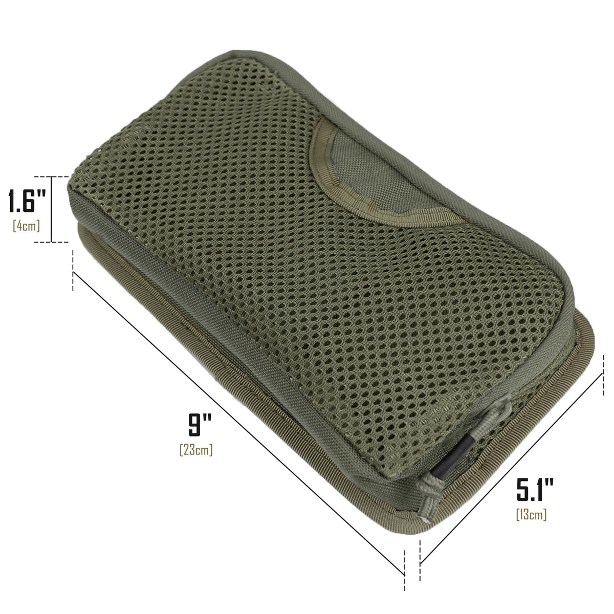 LIVANS Tactical Mesh Zipper Pouch, Modular Insert Panel Organizer EDC Utility Storage Pocket with Hook-N-Loop Fasteners for Backpack Bag Accessories