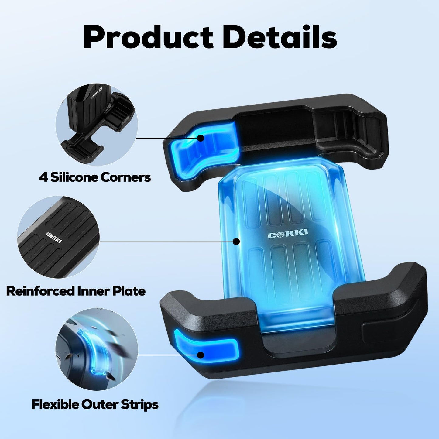 corki Bike Phone Holder Universal Motorcycle Phone Mount with 360° Rotatable Locking Mechanism & Heavy-Duty Handlebar Cradle for Bicycle Ebike Scooter, Fits iPhone & Smartphones