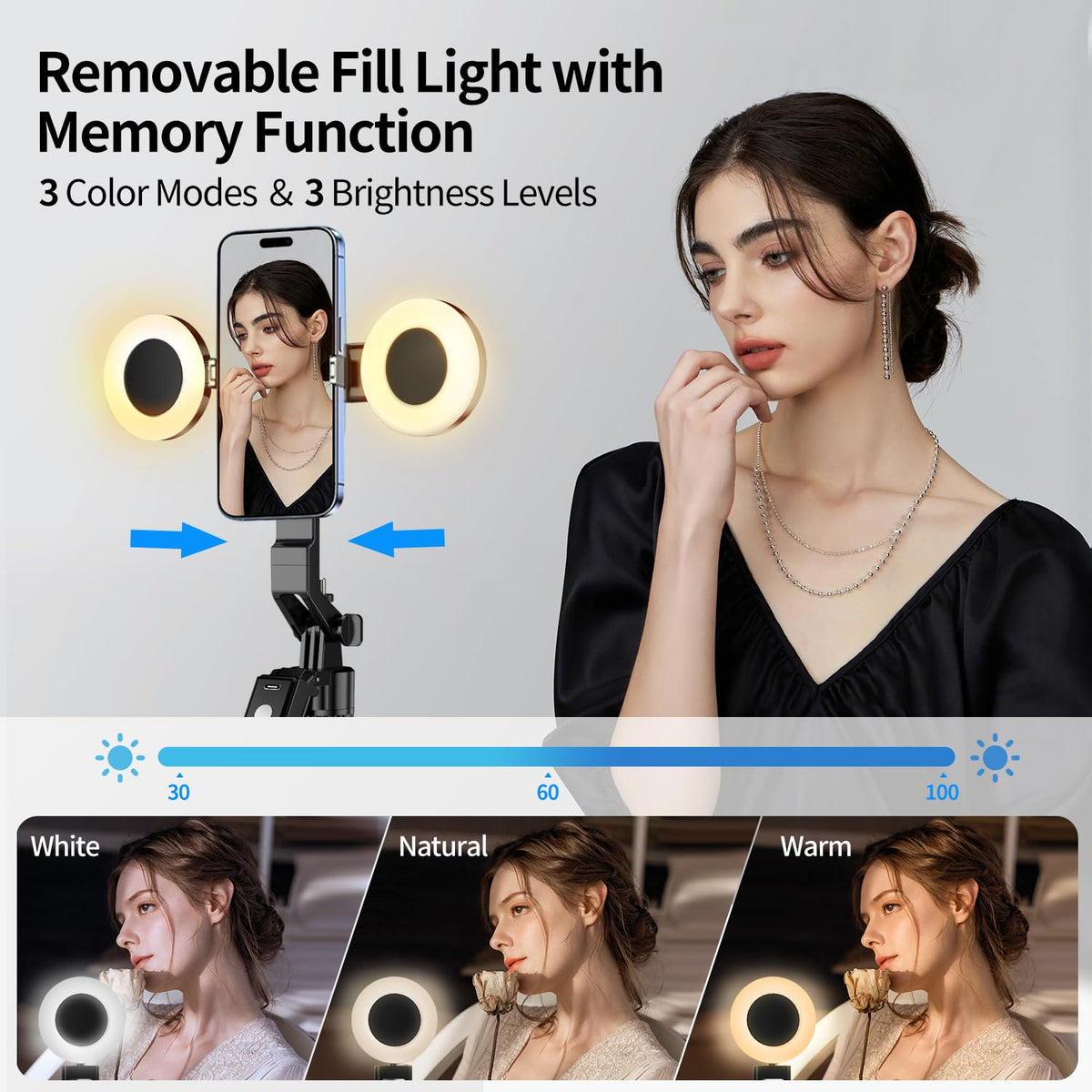 yAyusi Magnetic Vlogging Kit for iPhone/Android, 70.9" Auto Face Tracking Tripod for iPhone with Light, Microphone/Remote Control, Content Creator Essentials Starter Kit for TikTok and YouTube