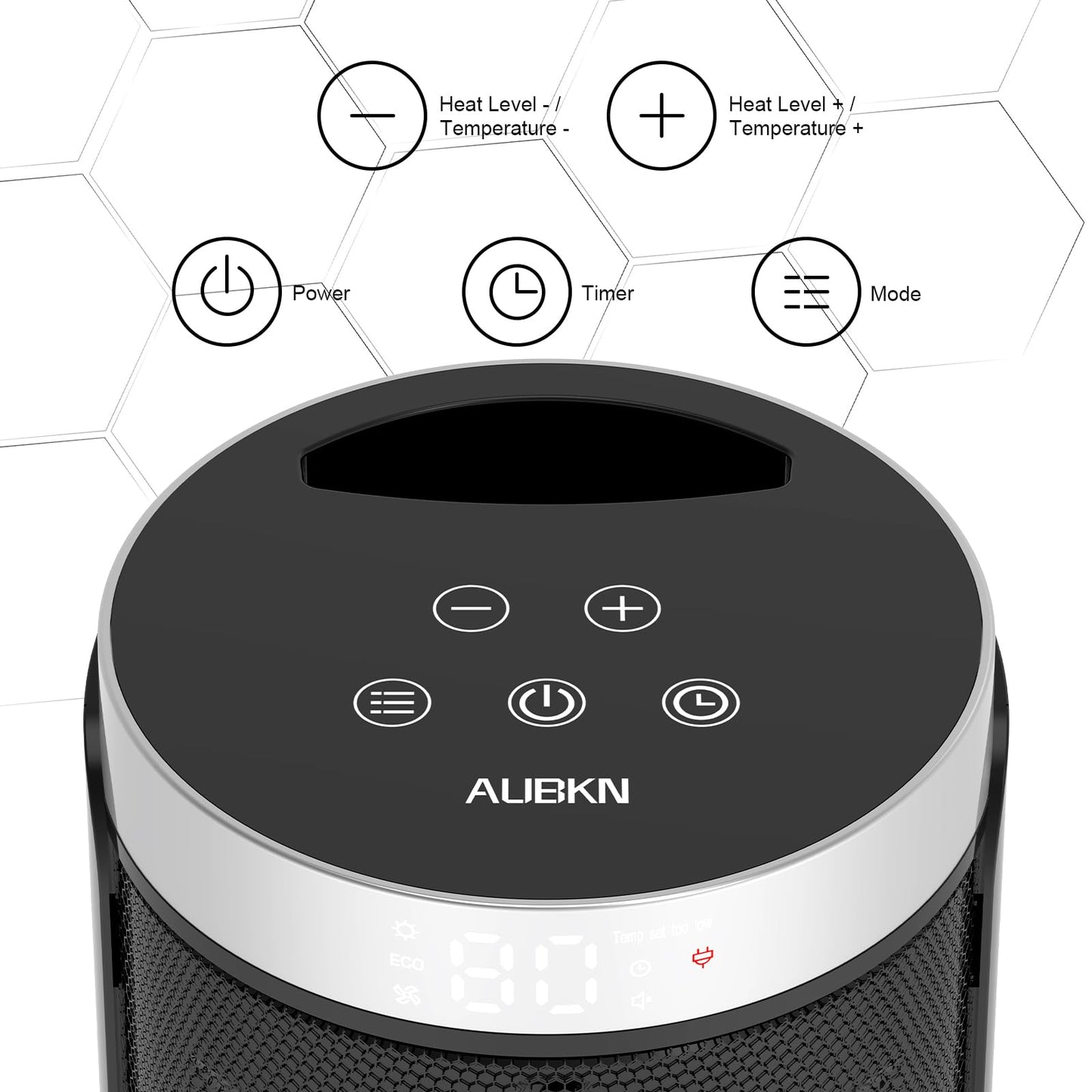 Space Heater, AUBKN Small Portable Electric Heaters for Indoor Use with Thermostat and Remote,12H Timer, 5 Mode, 1500W PTC Ceramic Fast Safety Heat for Home Office Bedroom