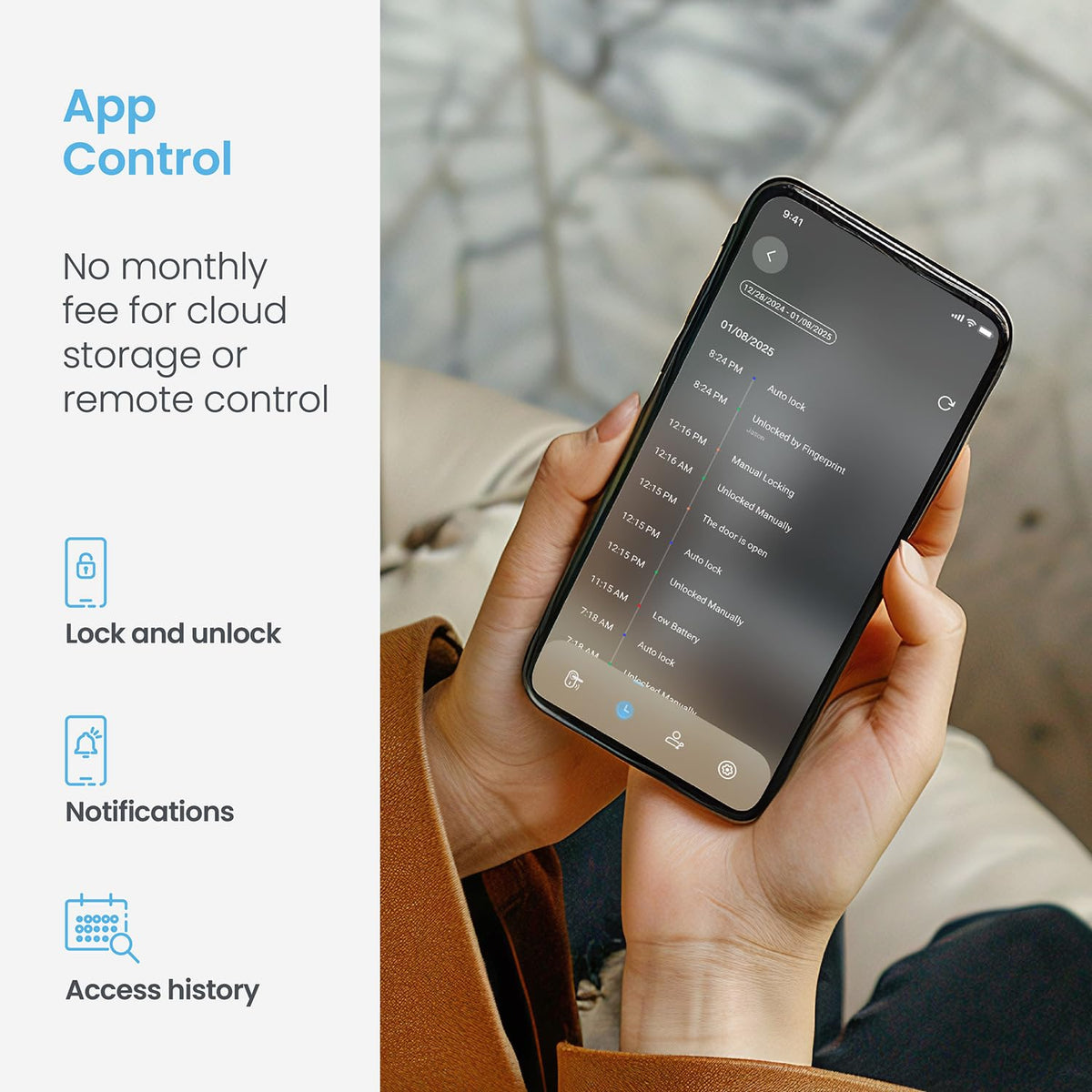 Lockly Secure Pro Smart Deadbolt Lock — Fingerprint Keyless Entry, PIN Genie® Patented Keypad, up to 99 Fingerprints, up to 33 Access Codes, Wi-Fi Hub Included, ANSI Grade 1, Alexa & Google Compatible