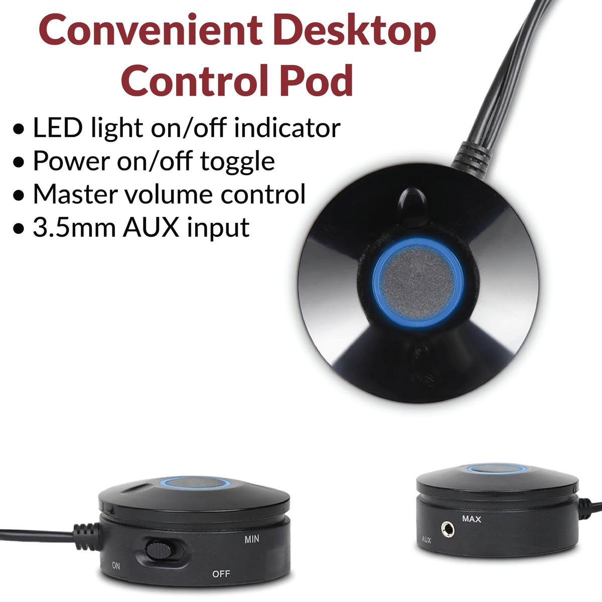 Cyber Acoustics CA-3090 2.1 Speaker System with Subwoofer with 18W of Power – Easy Setup and Convenient Controls, Great for Music, Movies, and Gaming