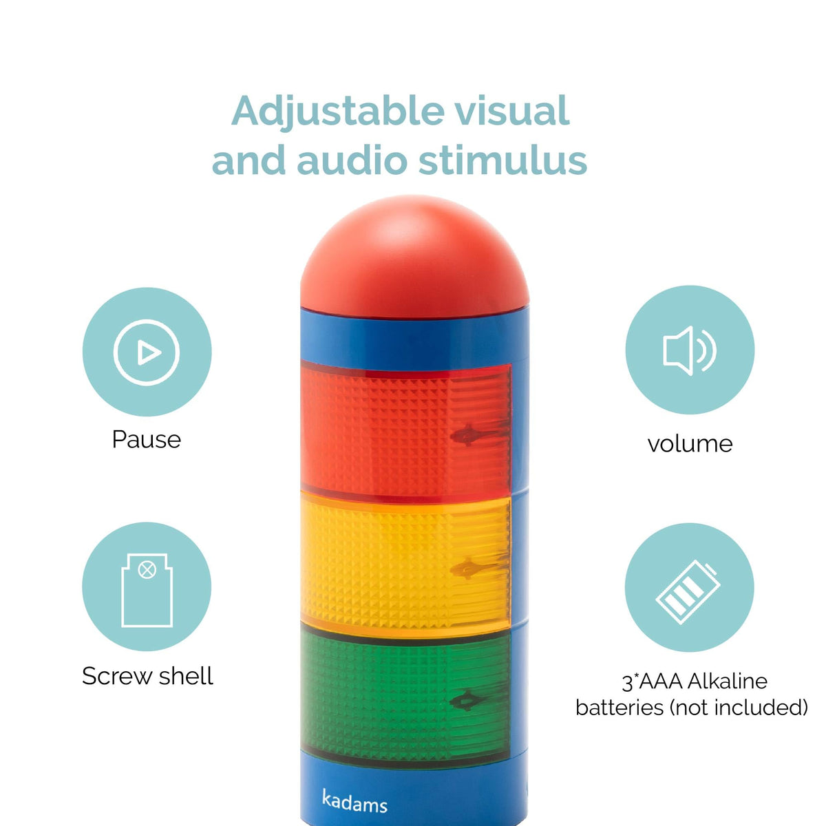 KADAMS Visual Timer for Kids with Audio Pre-Alarm - Traffic Light Alarm for Kids Toddler Teachers Classroom Home Time Management Tool 24hr Countdown Pause Memory Function