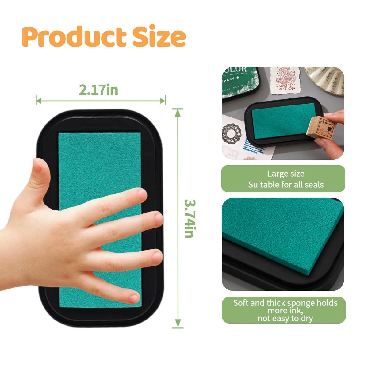 Large Finger Ink Pads for Kids Washable Craft Ink Stamp Pads,Retro12 Color DIY Clear Embossing Ink Pad for Baby Footprint Handprint,Rubber Stamps, Paper, Scrapbooking,Best Gift for Kids and Adult