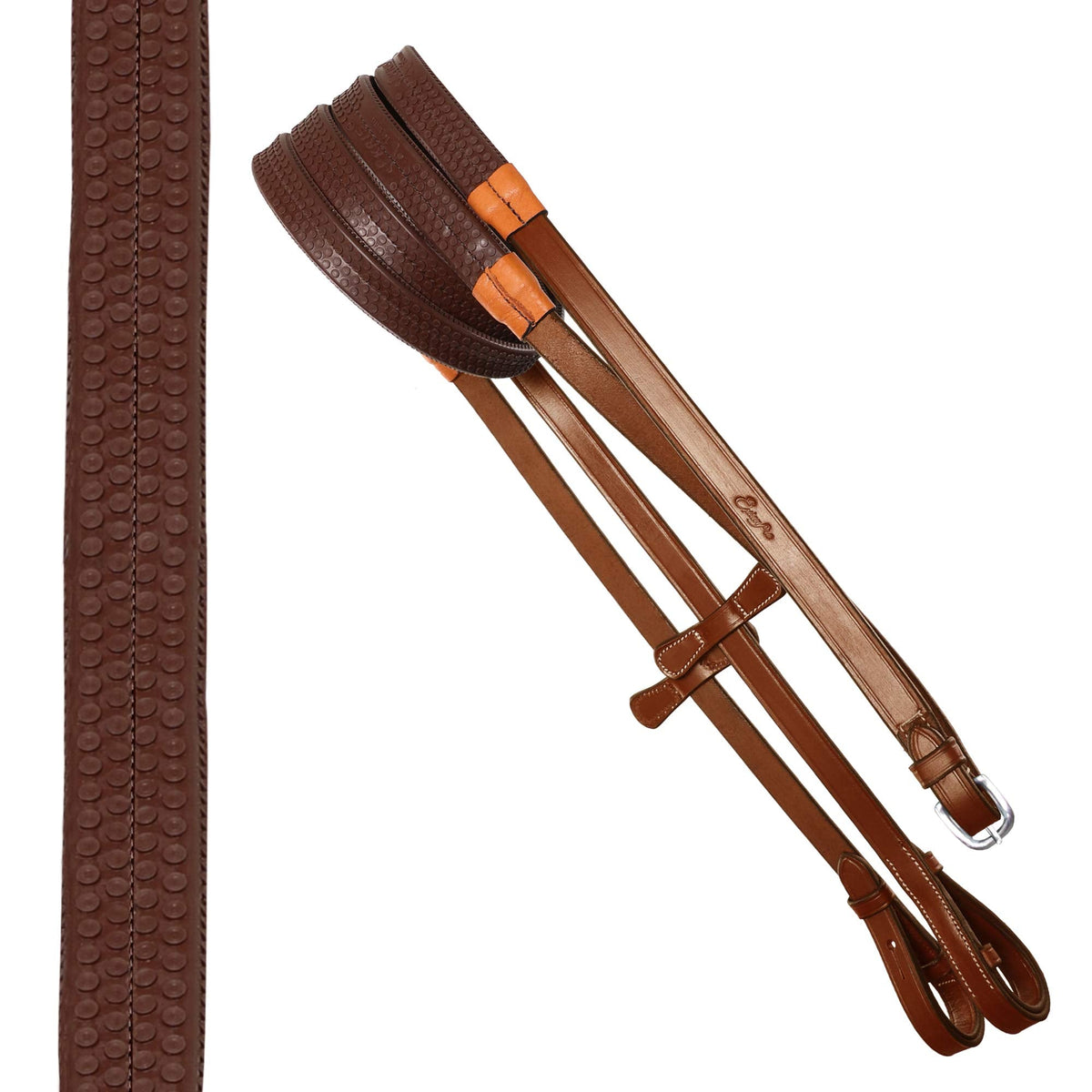 ExionPro English Hunter Jumping Bridle for Horses with Removable Flash Soft Yet Strong Rubber Reins | Royal Hunter Bridle | English Bridle for Horses (Conker, Cob)