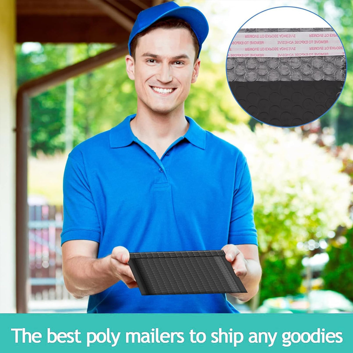 PLMMOUT 50 Pcs Bubble Mailers,Black Bubble Envelopes,Waterproof Self Seal Adhesive Shipping Bags,Poly Padded Envelopes,Bubble Padded Cushion Envelopes for Mailing Packing Small Business