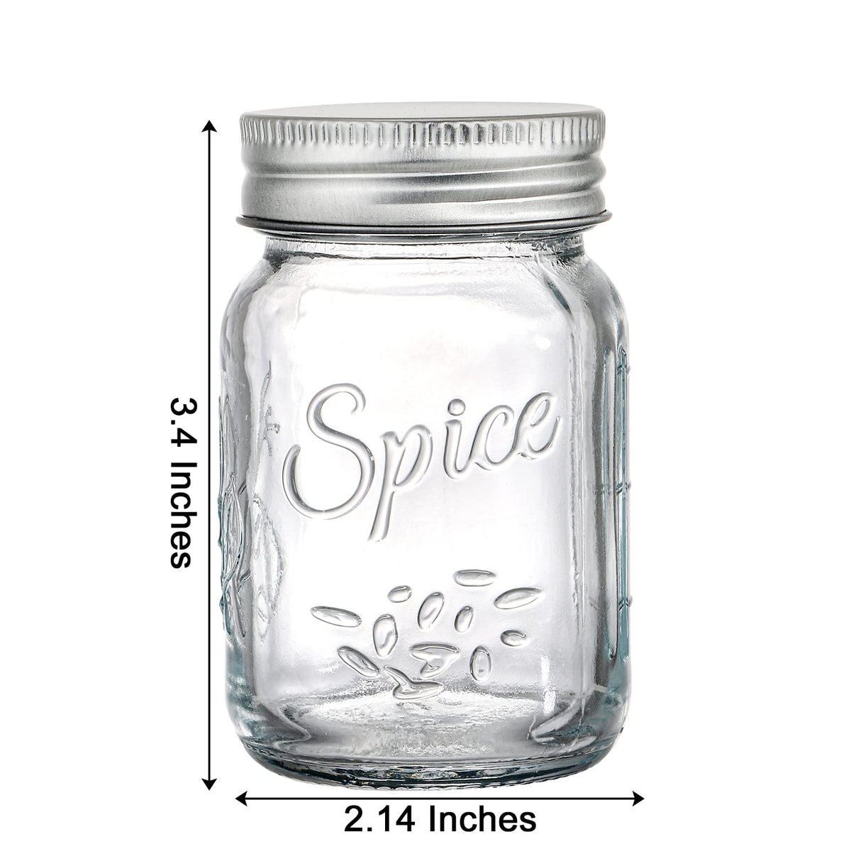 Coloch 30 Pack 4 Oz Glass Mason Spice Jar with Shaker Lids& Labels, Empty Spice Bottle Mini Mason Jars with Airtight Metal Caps and Collapsible Funnel for Herbs & Spices