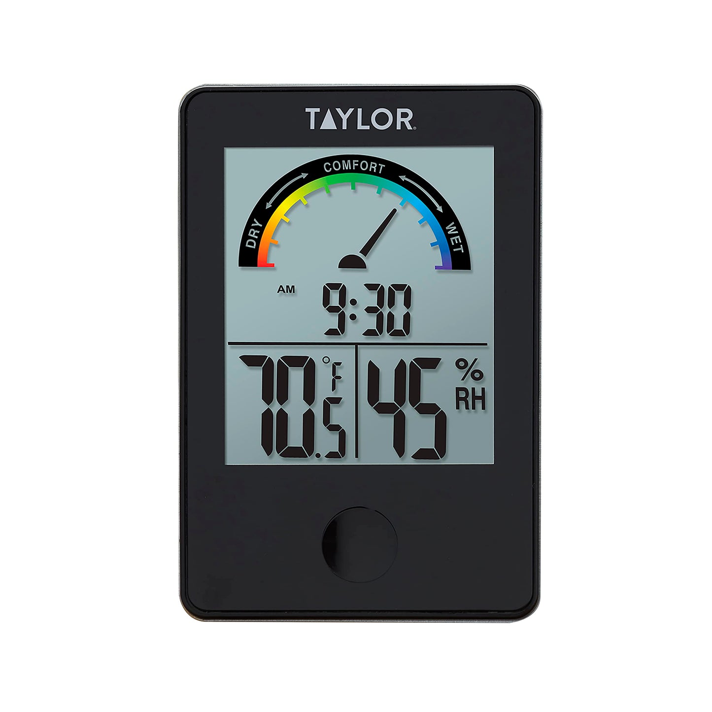 Taylor Digital Wireless Indoor Comfort Level Thermometer and Hygrometer, Easy-to-Read Display for Home, Office, Greenhouse, Nursery, and Indoor Areas, Black