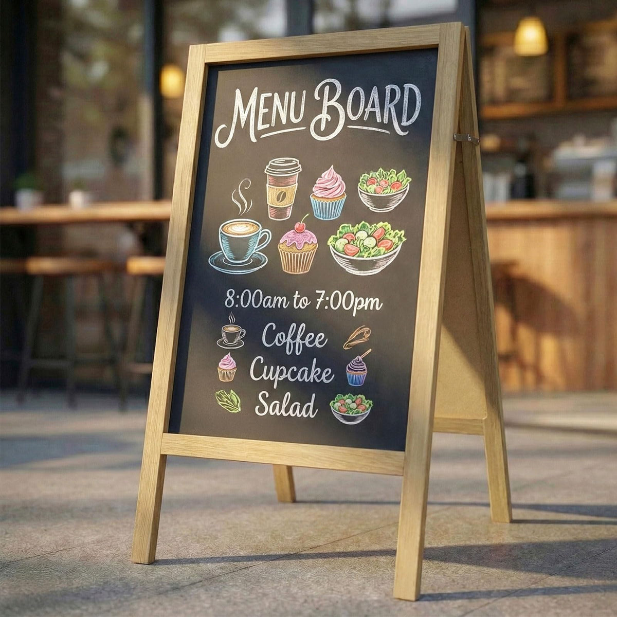 TEAKMAMA A Frame Chalkboard Sign, 40"x20" Extra Large Chalk Board Double-Sided Sidewalk Sign Sturdy Sandwich Menu Board for Restaurant Coffee Shop and Wedding, Grey