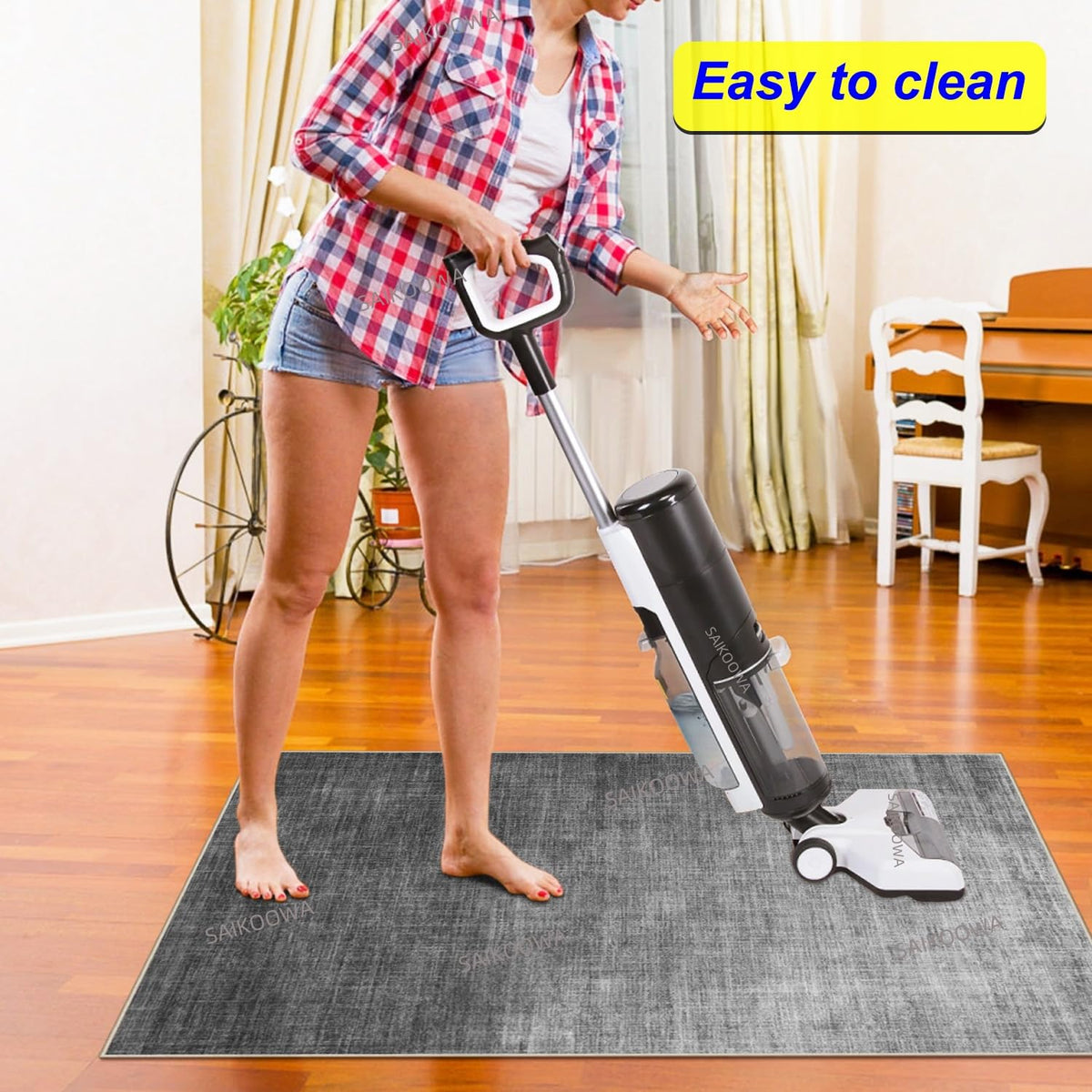 Chair Mat for Hardwood Floor,48"*36" Under Desk Mat for Rolling Computer Chair &Low Pile Carpet Floor,Anti-Slip Floor Protector for Home Office Light Gray