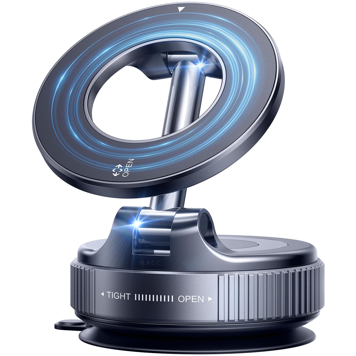 Galundge Vacuum Suction Magnetic Phone Holder, 2025 Upgraded Foldable Retractable Suction Cup Car Phone Mount for Magsafe, 360° Adjustable Magnetic Phone Stand for Cars/Gyms/Mirrors/Smooth Surface