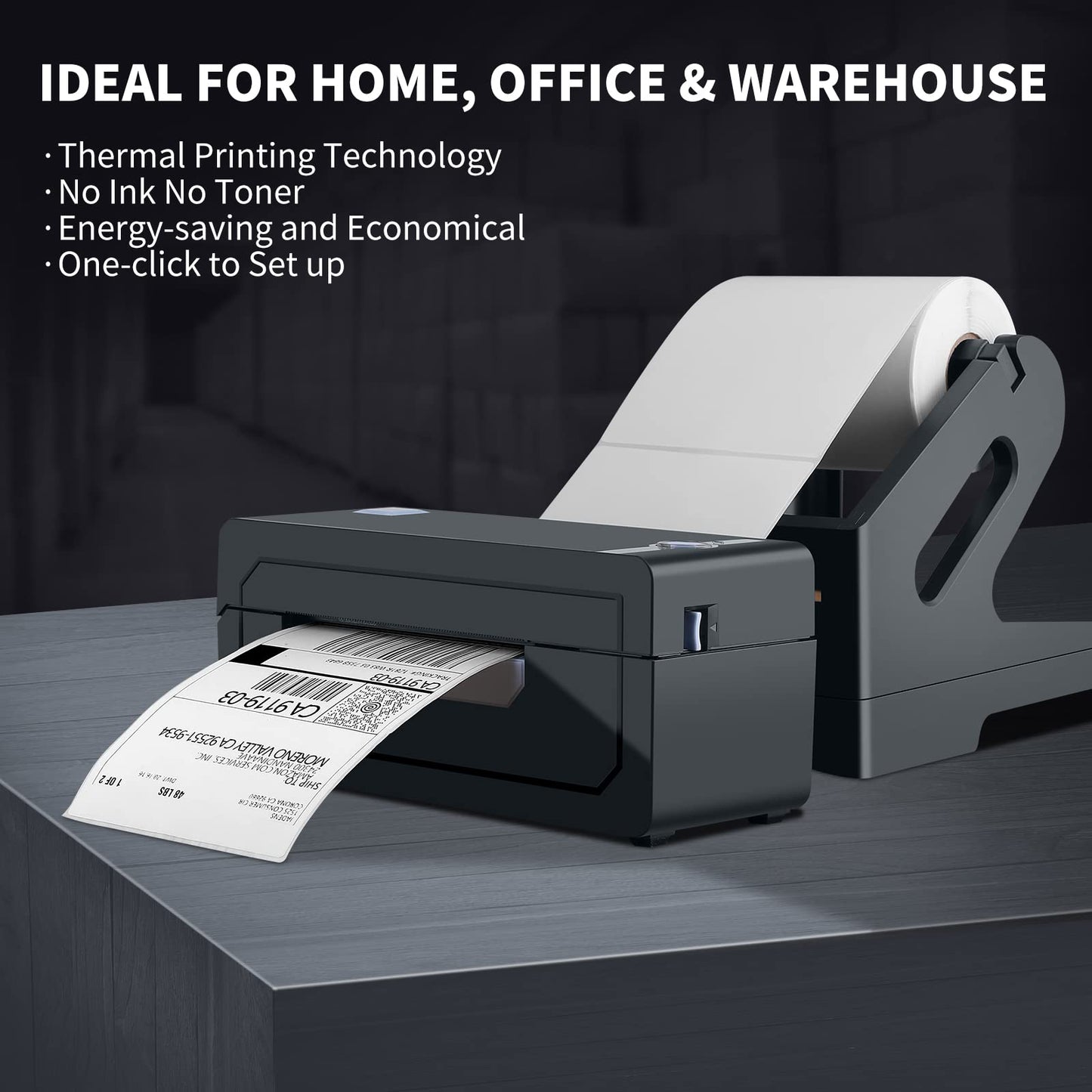 JADENS Bluetooth Thermal Shipping Label Printer – Wireless 4x6 Shipping Label Printer, Compatible with Android, iPhone, Windows & Mac, Widely Used for, Amazon, Shopify, Etsy, USPS(Blue)